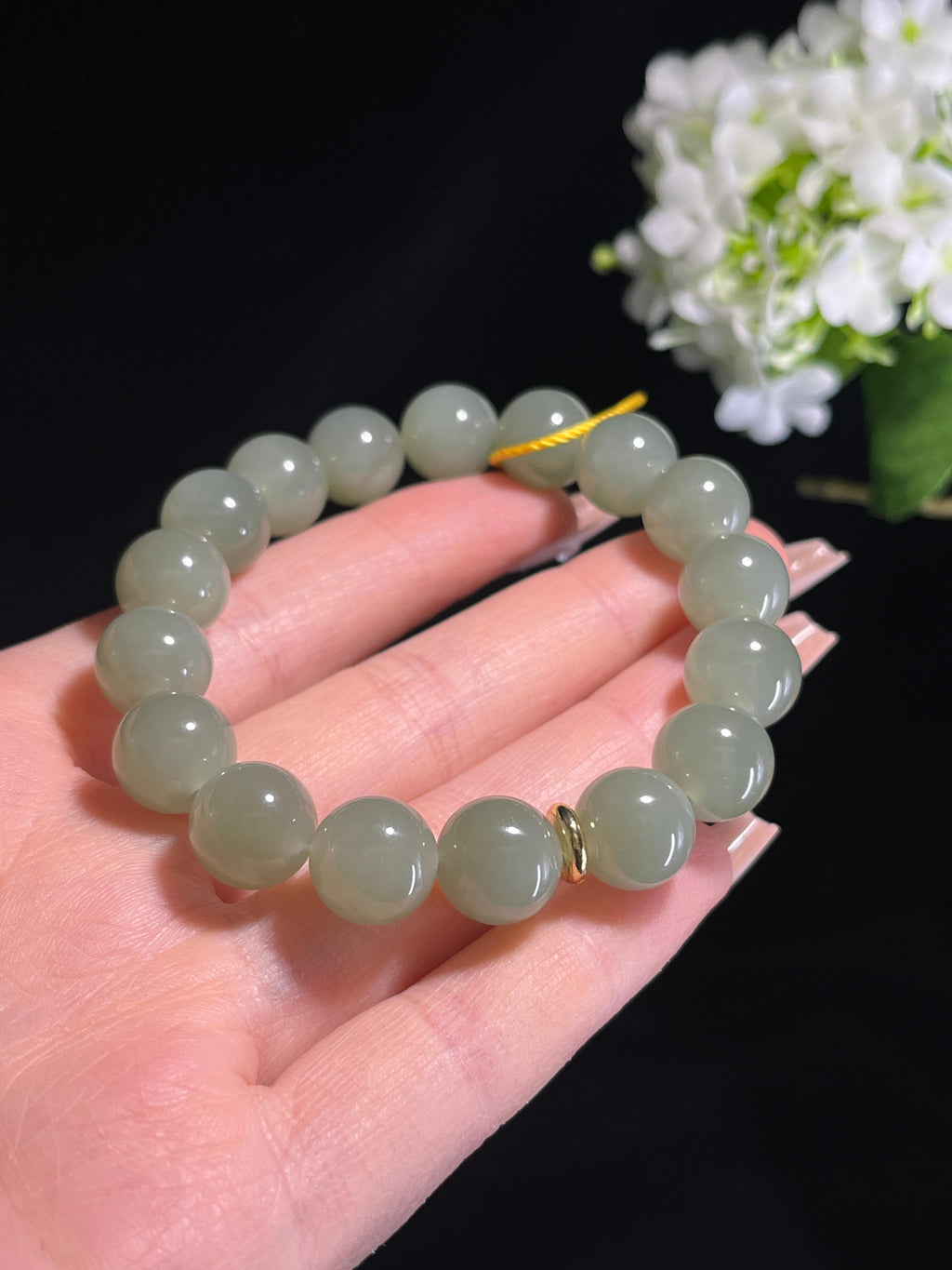 和田玉青玉手串（卡12）（yc261743）