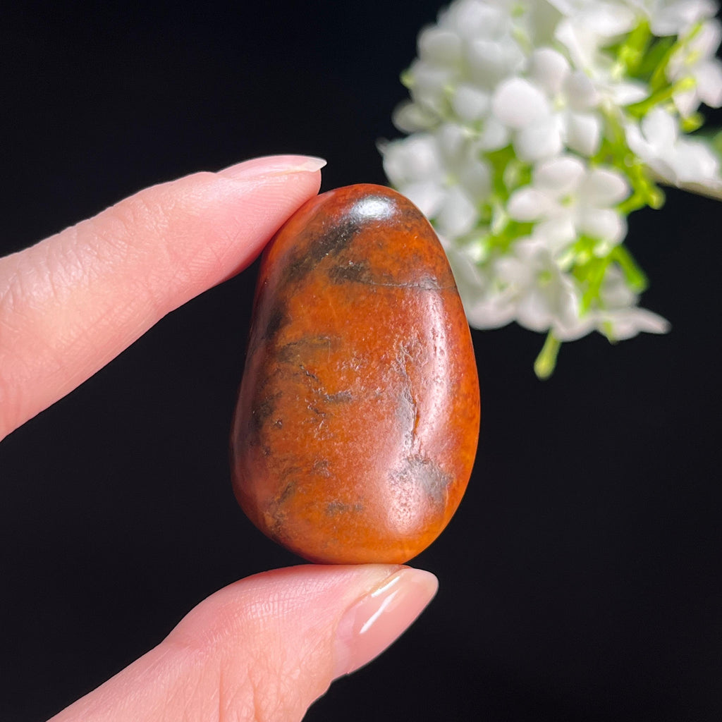 和田玉红沁“赤玉流星”黑皮籽料（yc332577）