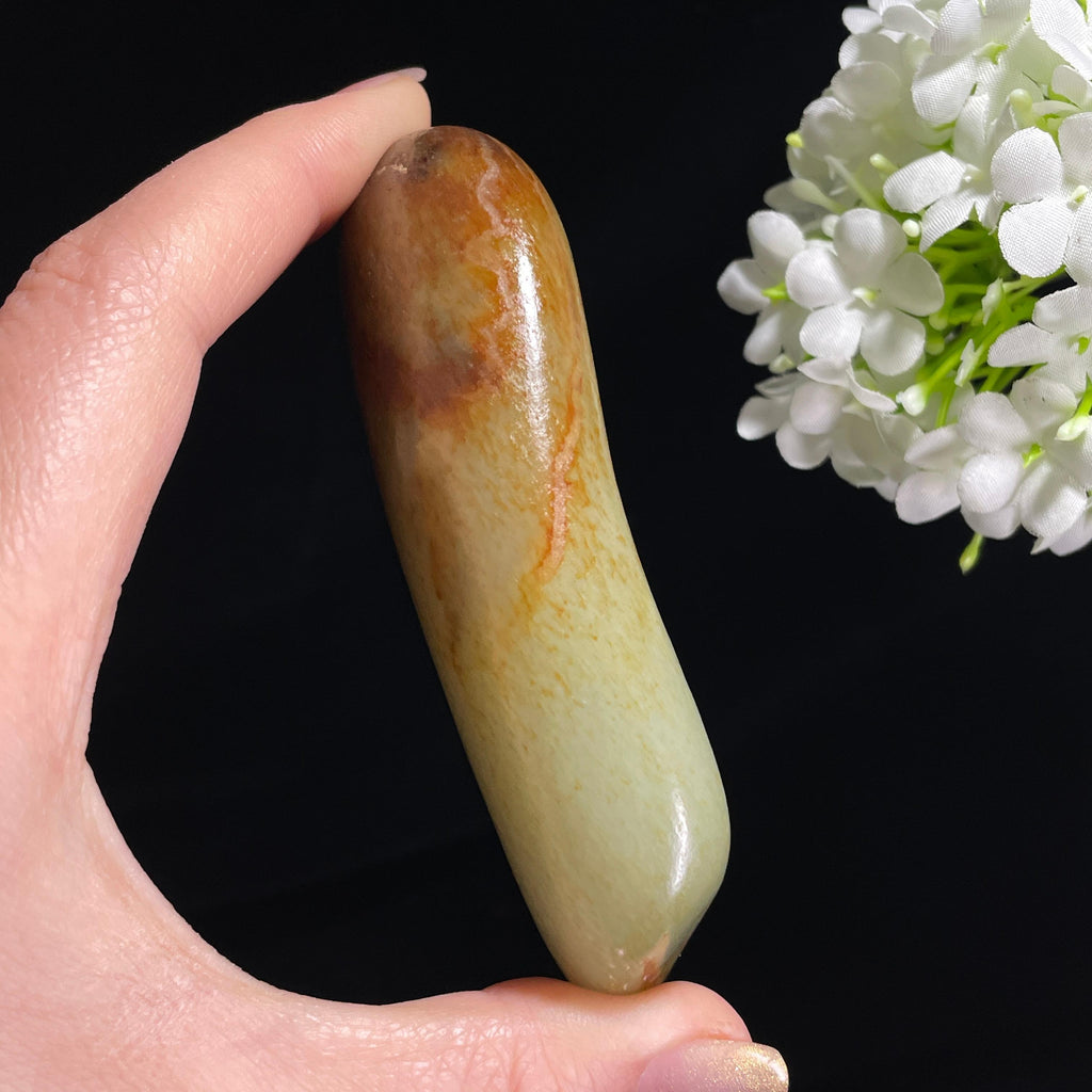 和田玉青白玉“金滩浮碧”洒金皮籽料（yc370139）