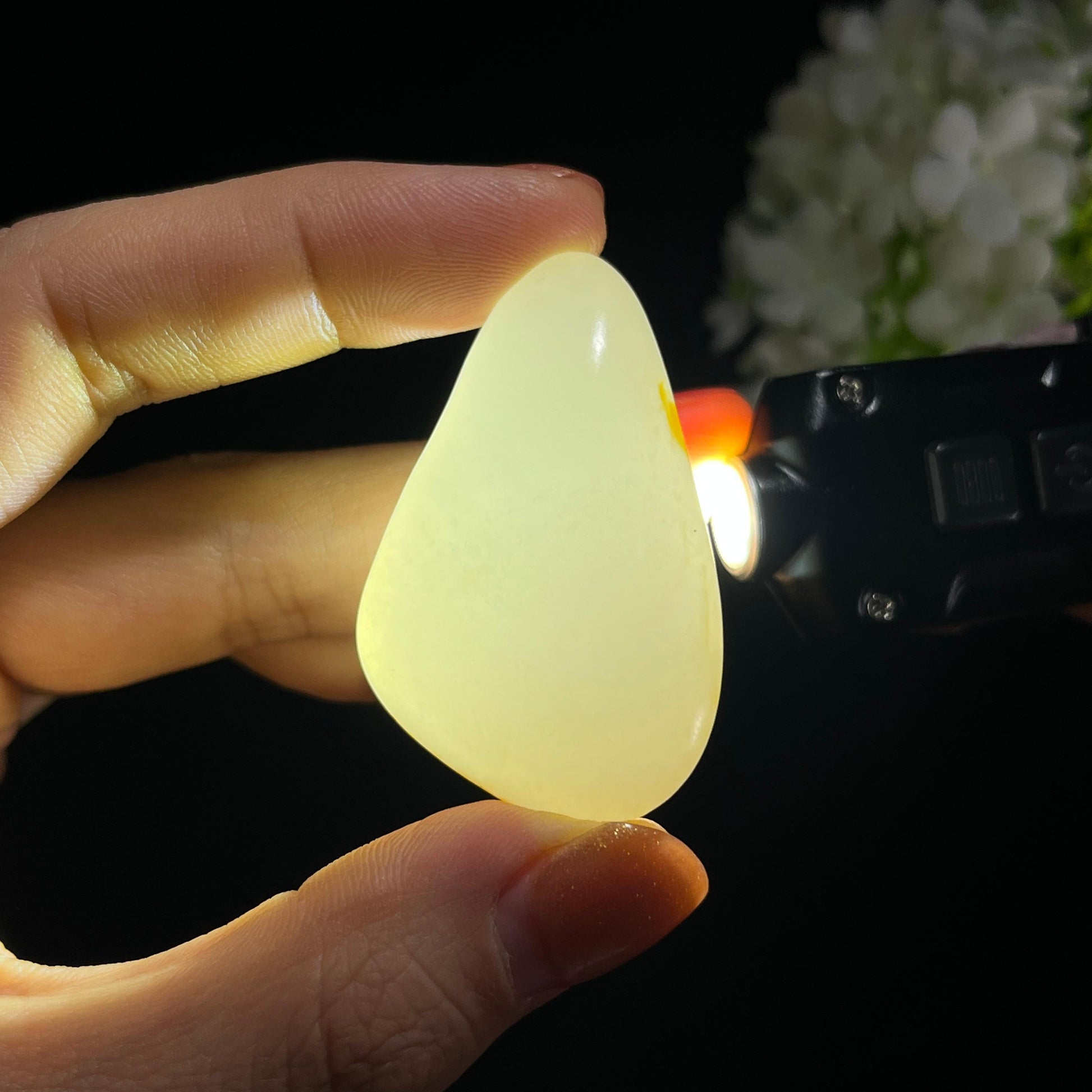 和田玉白玉“月移金影”洒金皮籽料（yc396650）