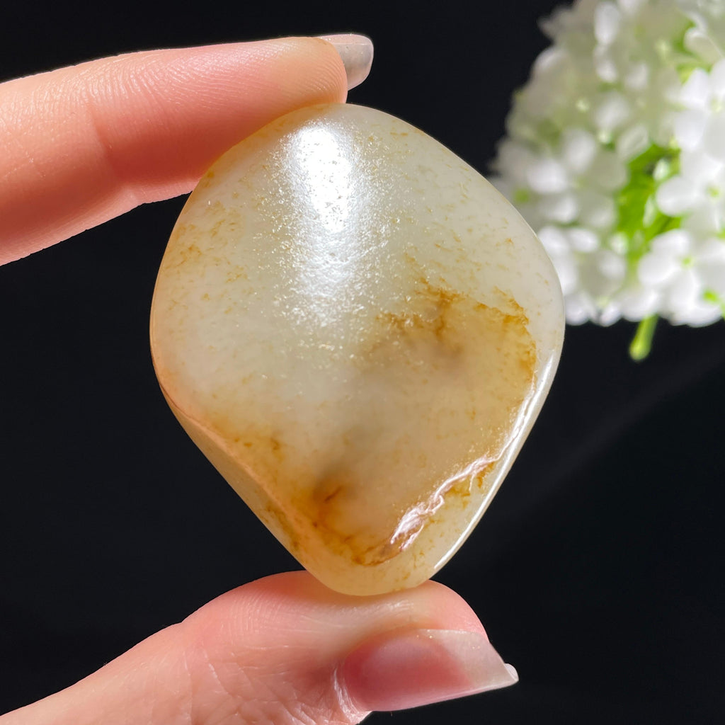 和田玉白玉“浅晕流金”洒金皮籽料（yc394029）