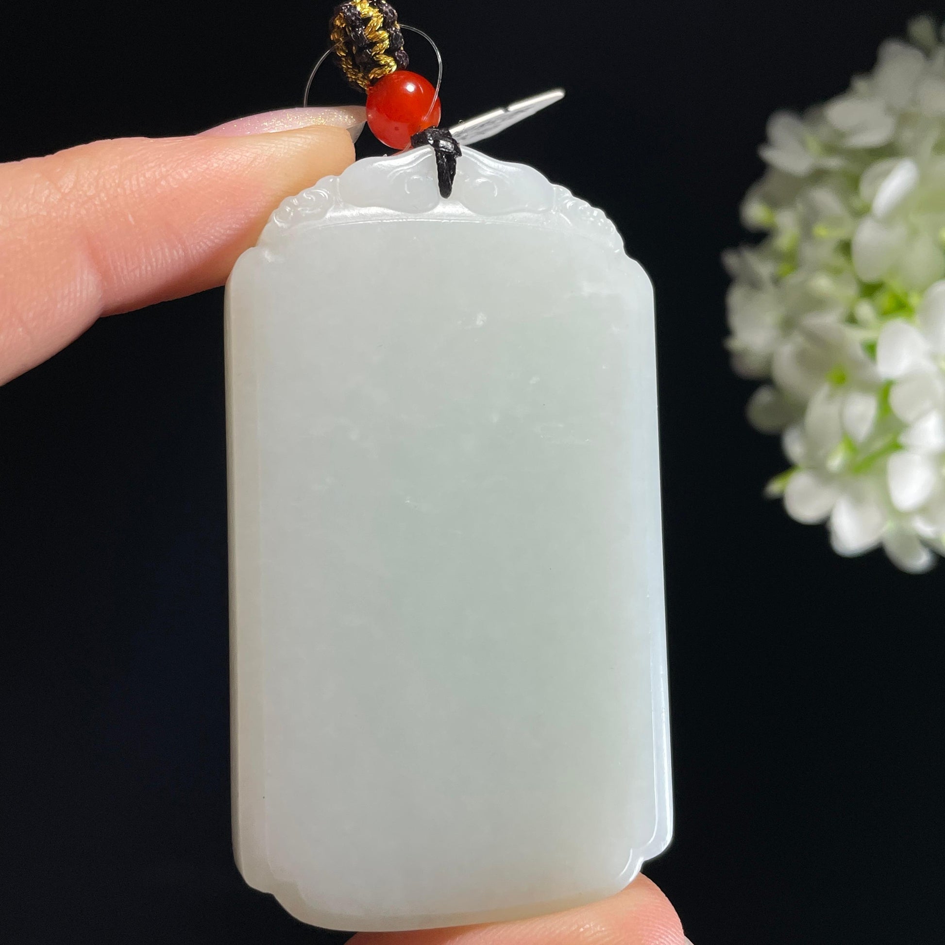 和田玉 “云纹福安白玉无事牌”（yc325297）