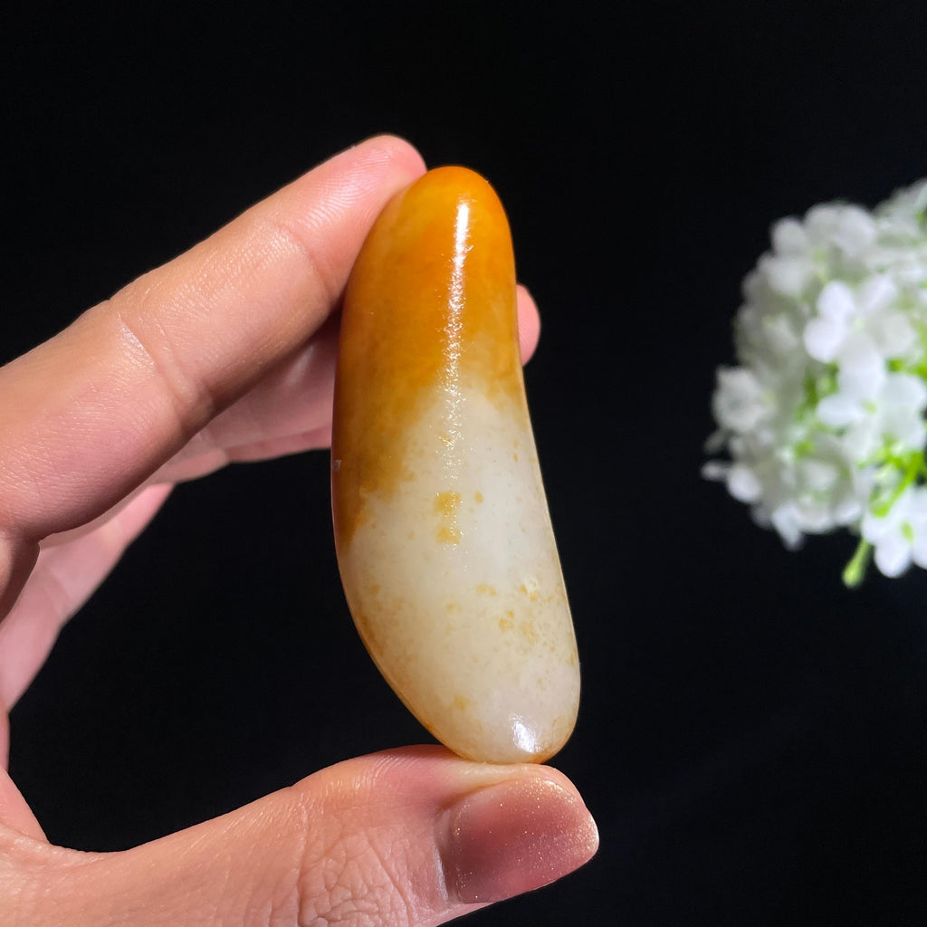 新疆和田玉“金月沉江”红沁油皮籽料（yc422387）