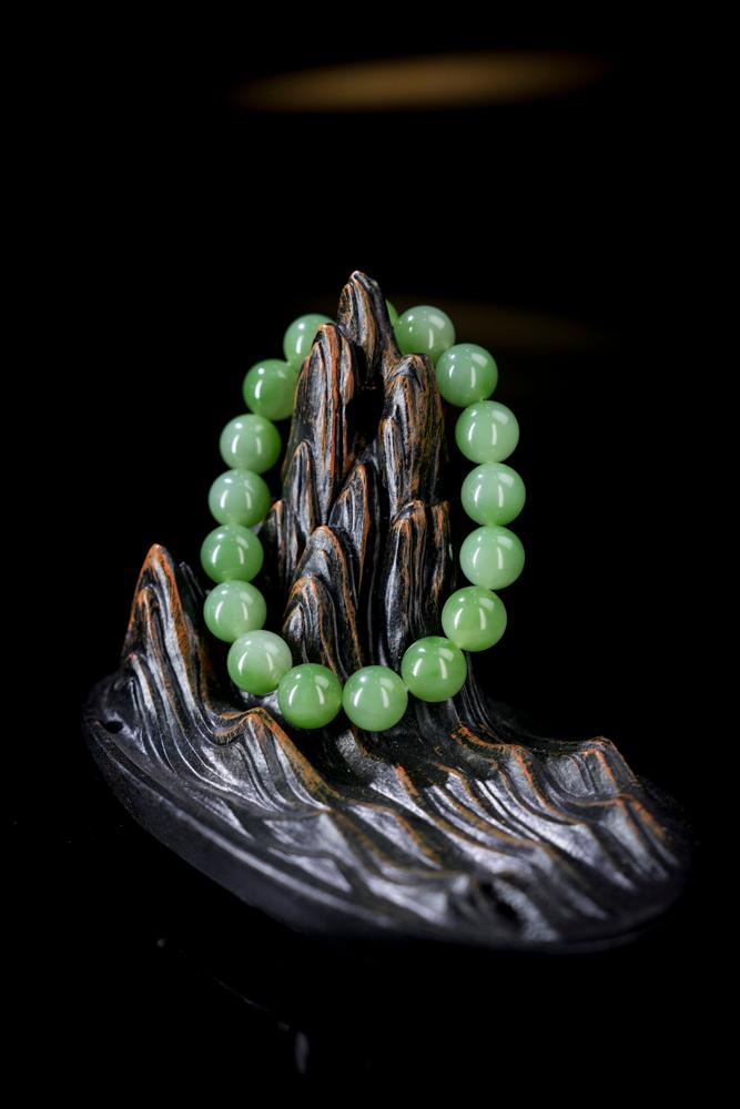 和田玉碧玉手串（卡12）（yc253317）