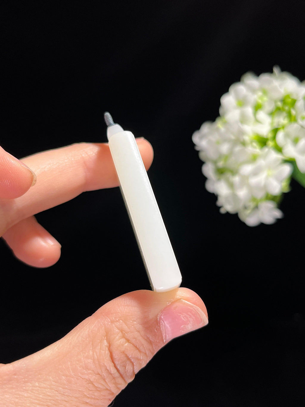 和田玉白玉“素影澄心”平安无事牌（yc259140）