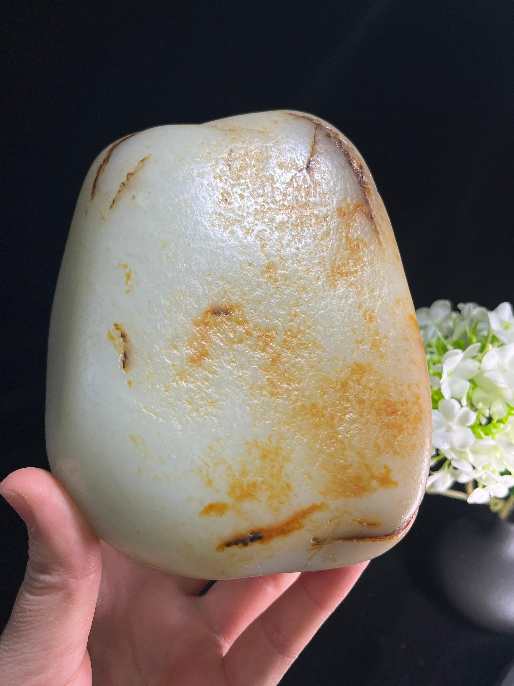 新疆和田玉收藏级洒金皮籽料原石（yc253264）