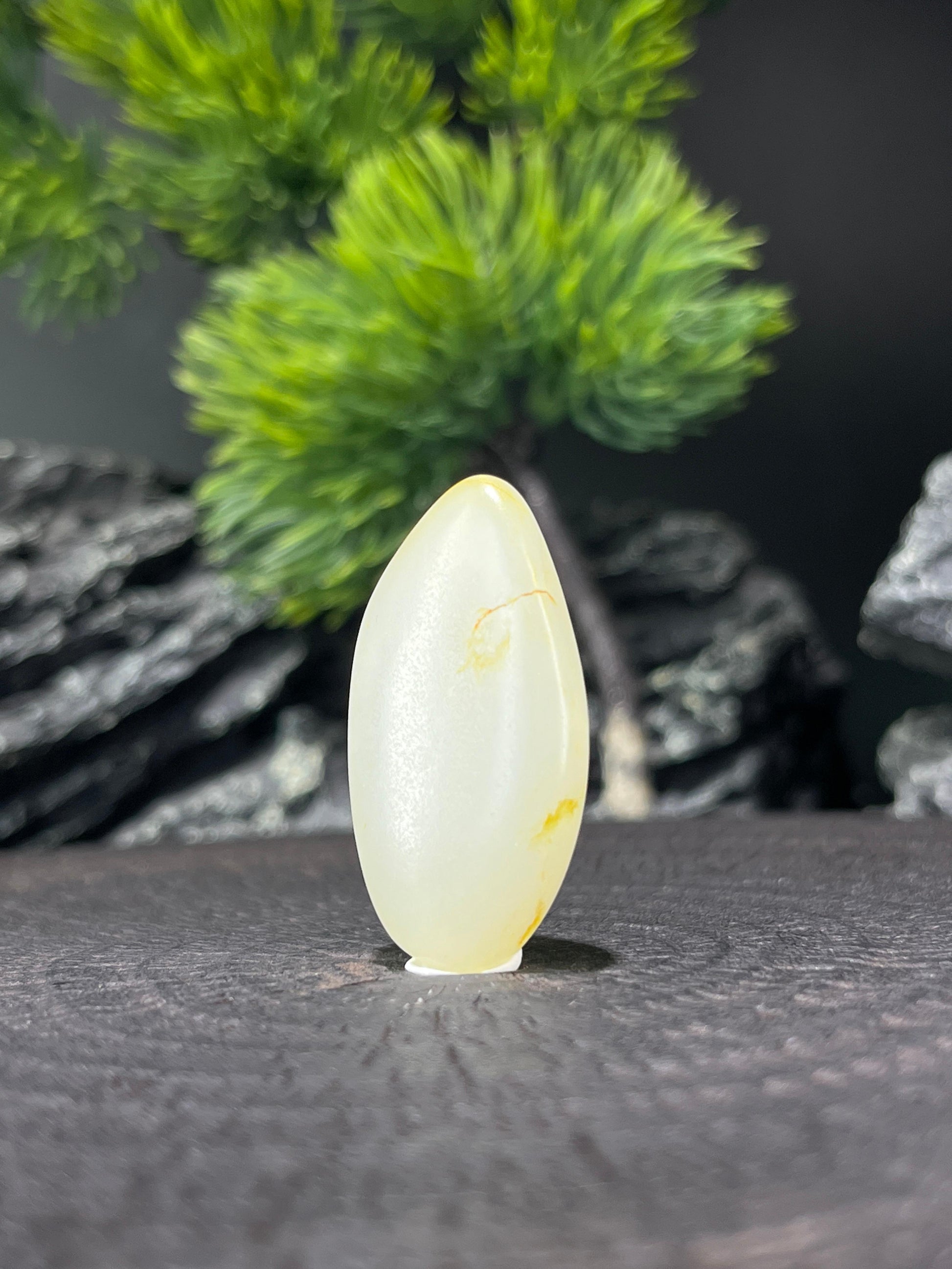 和田玉光白籽料原石包金吊坠（yc224550）