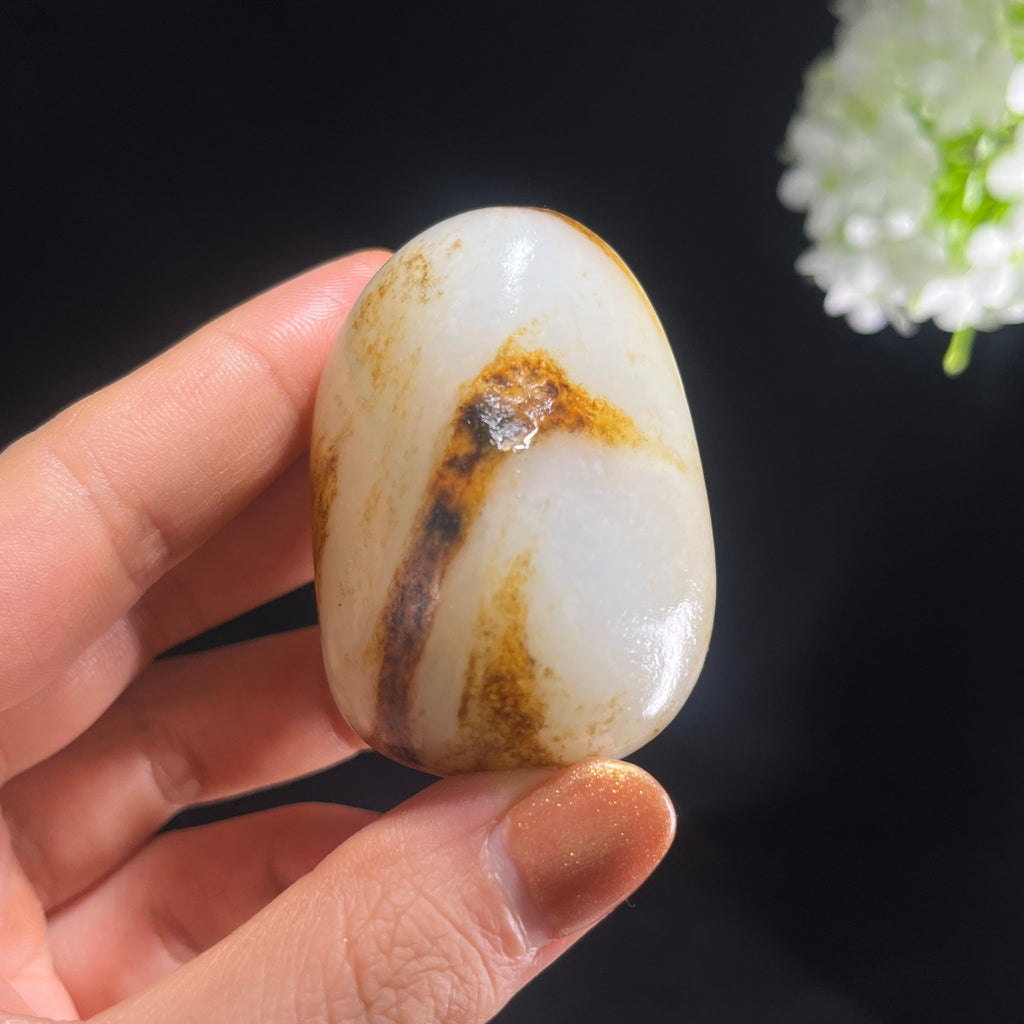 和田玉白玉“疏林暮影”聚黄皮籽料（yc387444）