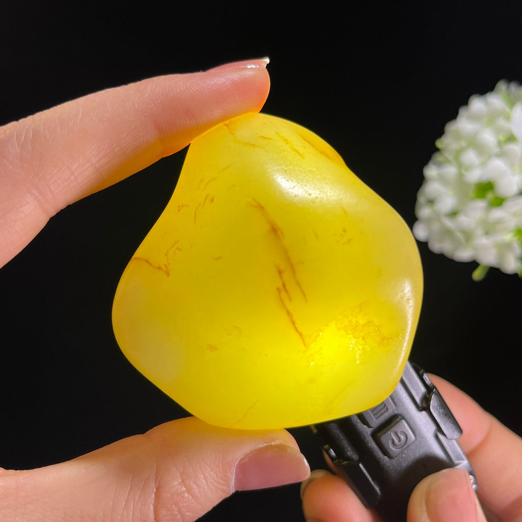 和田玉青白玉洒金聚红皮“香山红叶”籽料原石（yc286448）