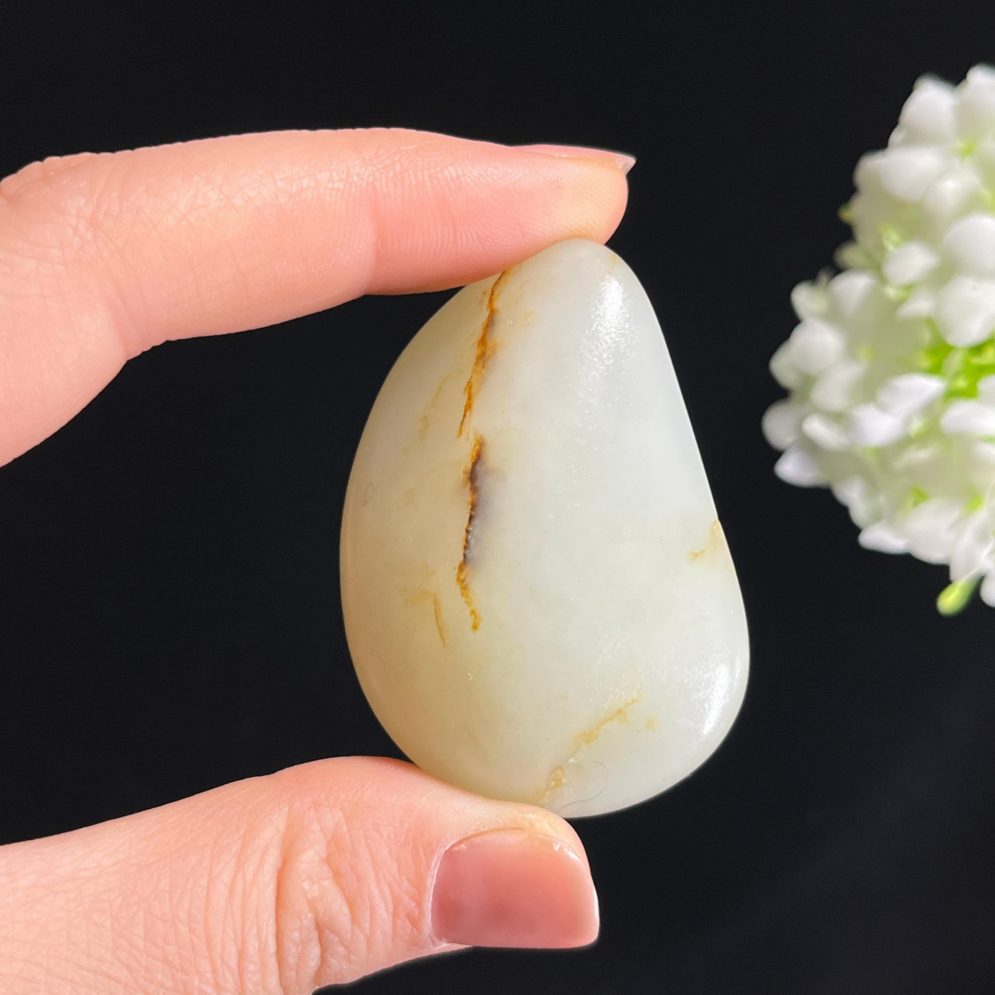 和田玉白玉洒金皮“素雪藏金”籽料原石（yc280747）