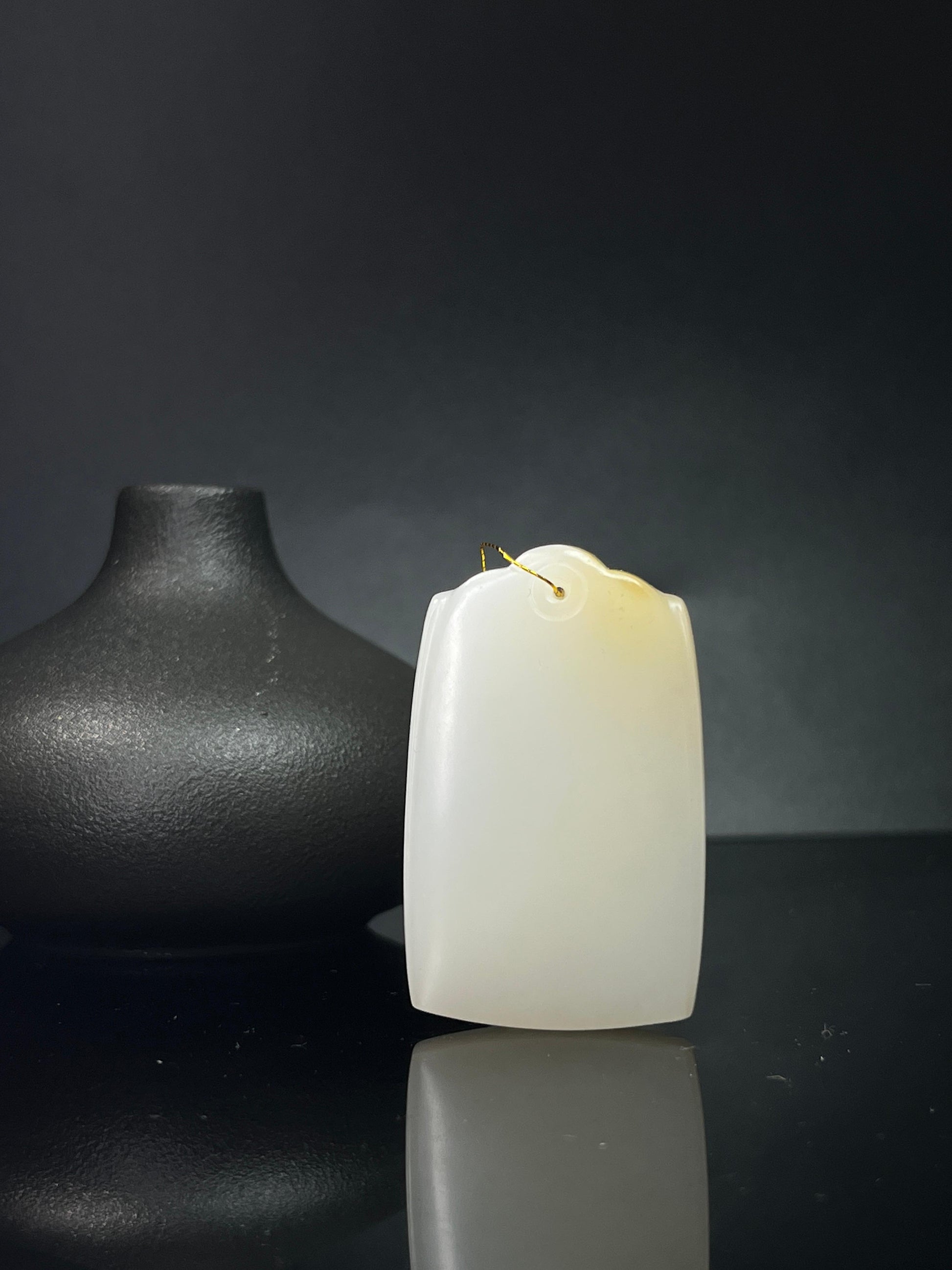 和田玉且末糖白无事牌（yc241017）