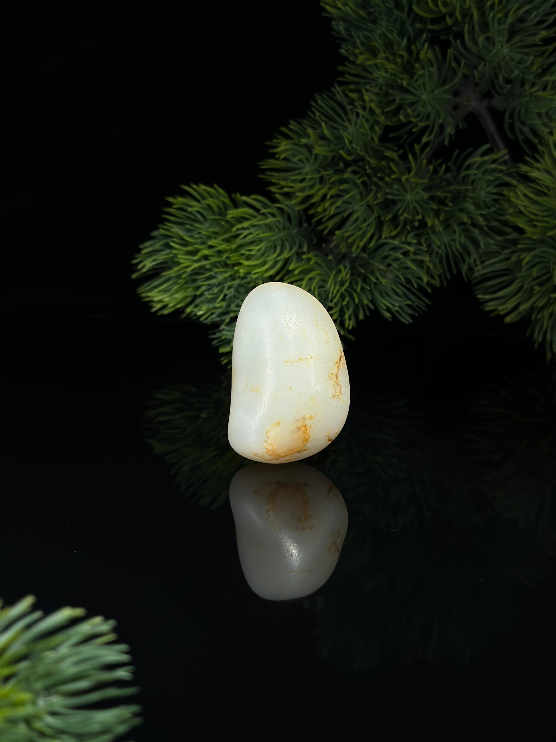 新疆和田玉白玉洒金皮珍品挂件籽（yc507140）