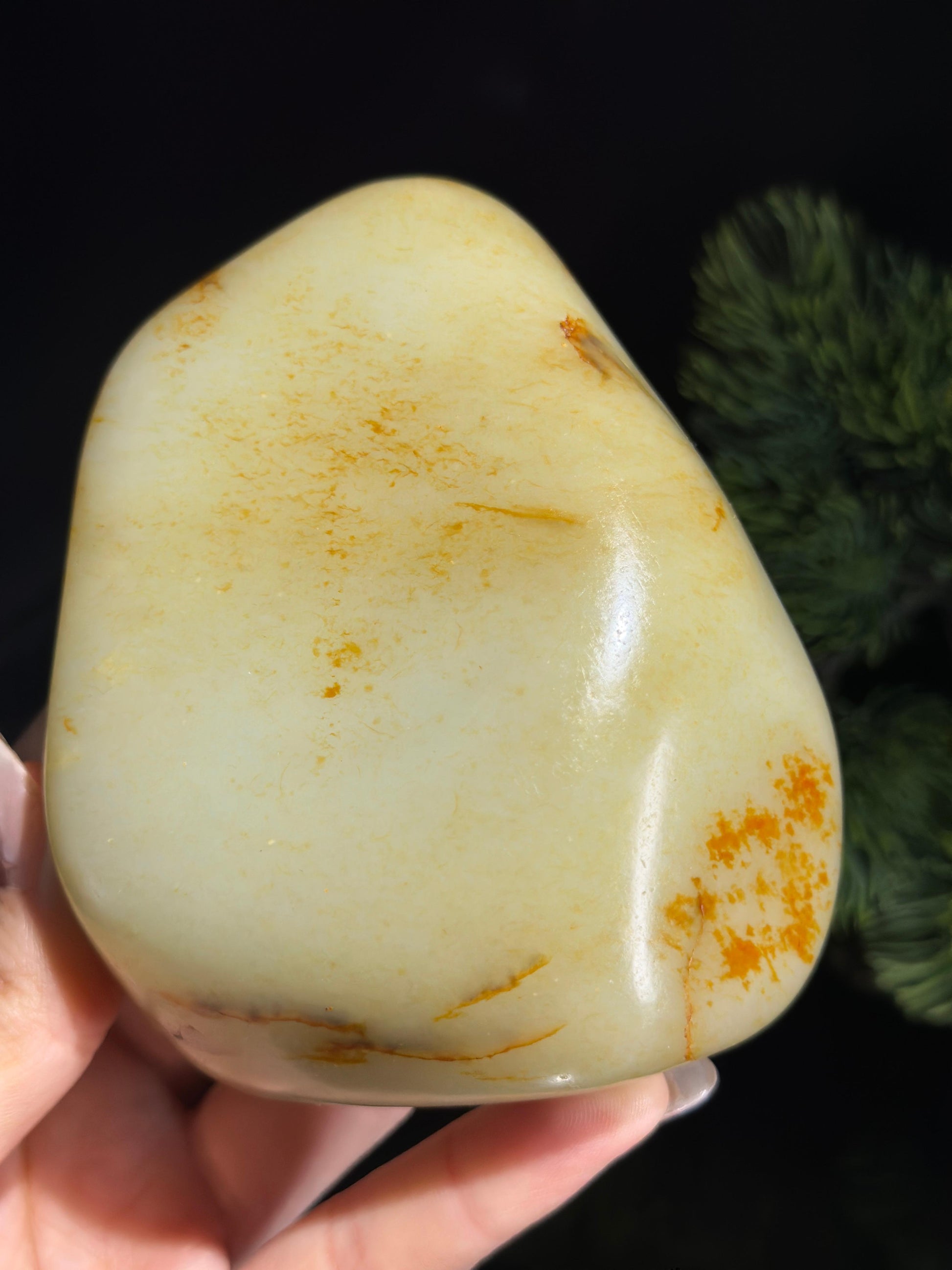 新疆和田玉白玉洒金洒红皮臻品籽料摆件（yc495487）