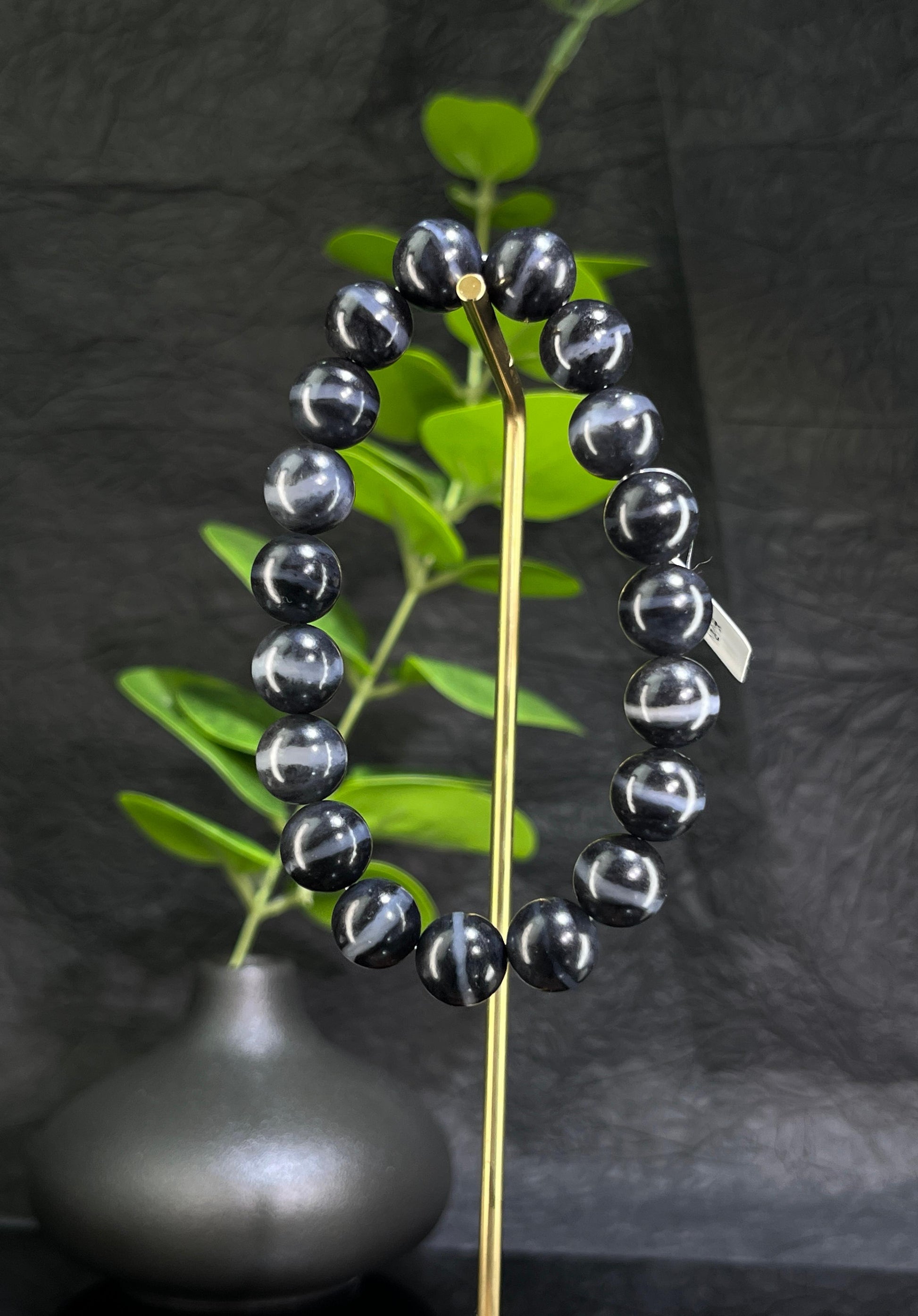 和田玉青花籽料一线天手串（10卡）（yc231985）