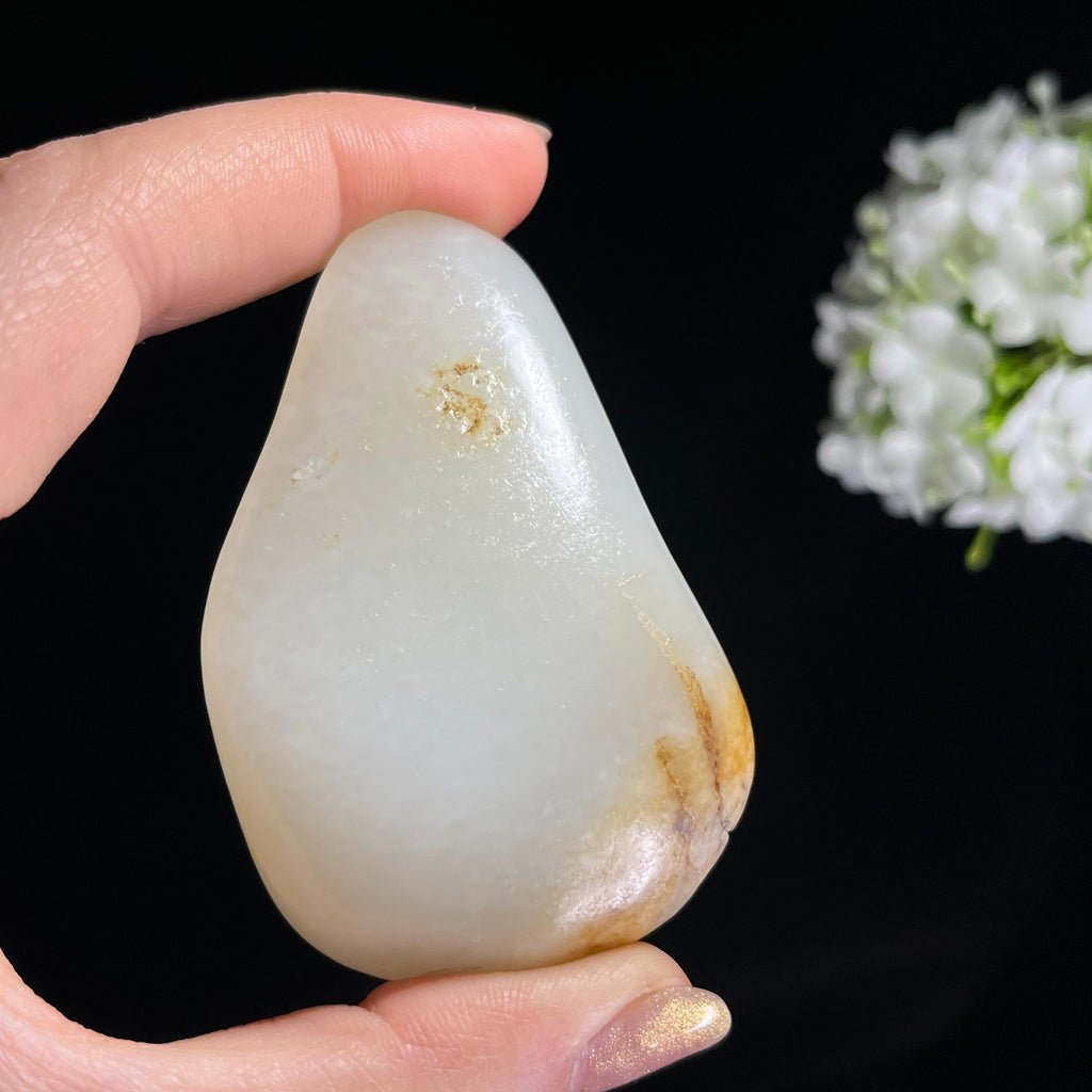 和田玉白玉洒金皮“金纹玉滴”籽料原石（yc295724）