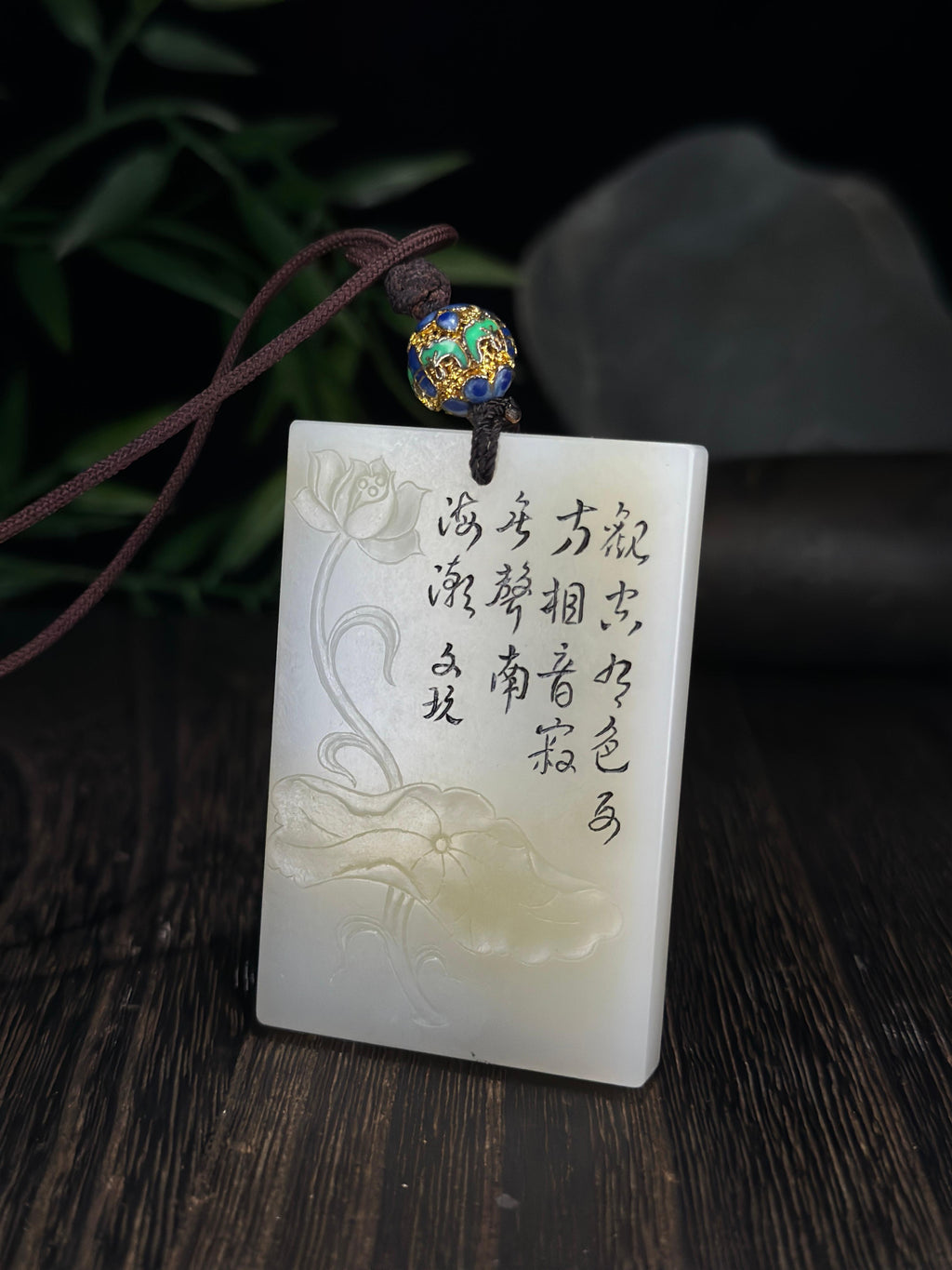和田玉精品糖白玉凤伴观音挂件（yc713994）