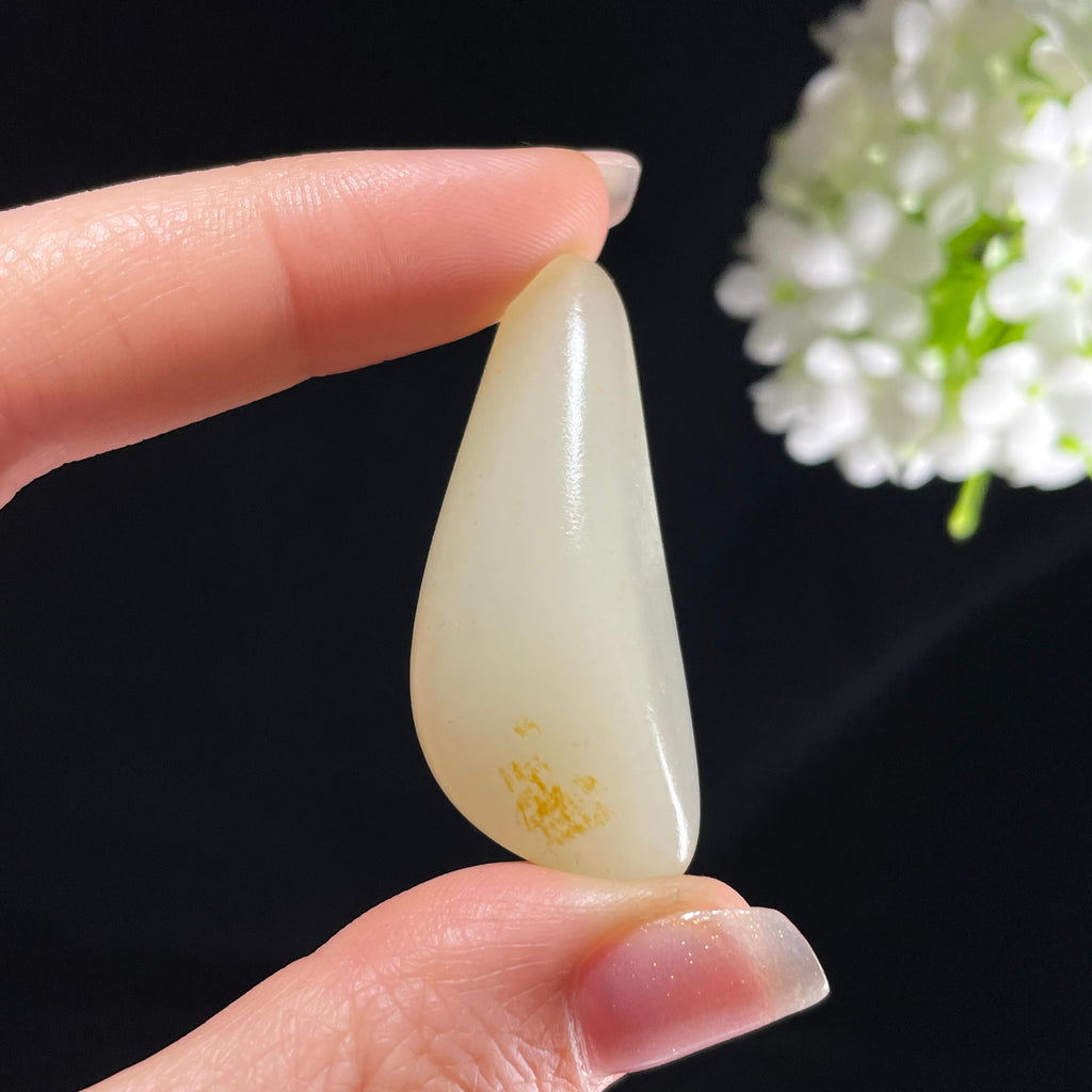 和田玉白玉“疏星落月”洒金黑红皮籽料（yc394216）