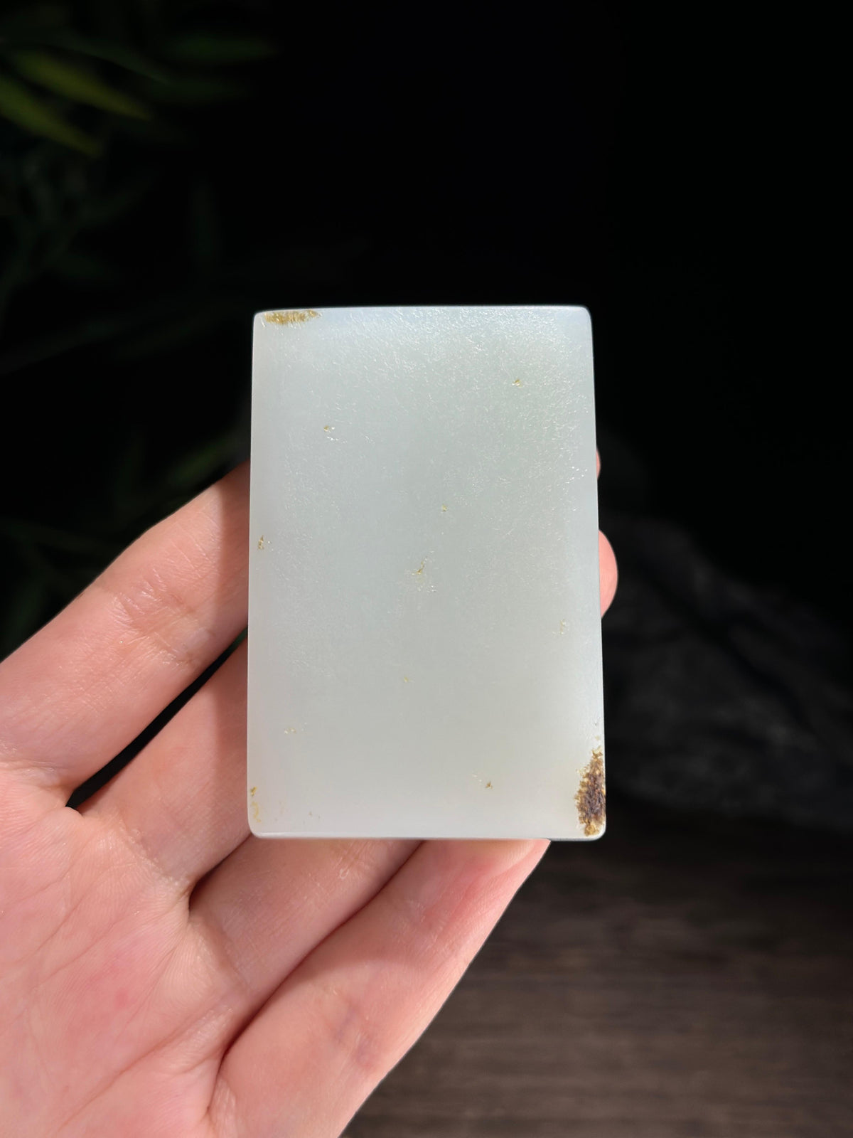 新疆和田玉精品白玉秋梨皮籽料无事牌（yc731815）