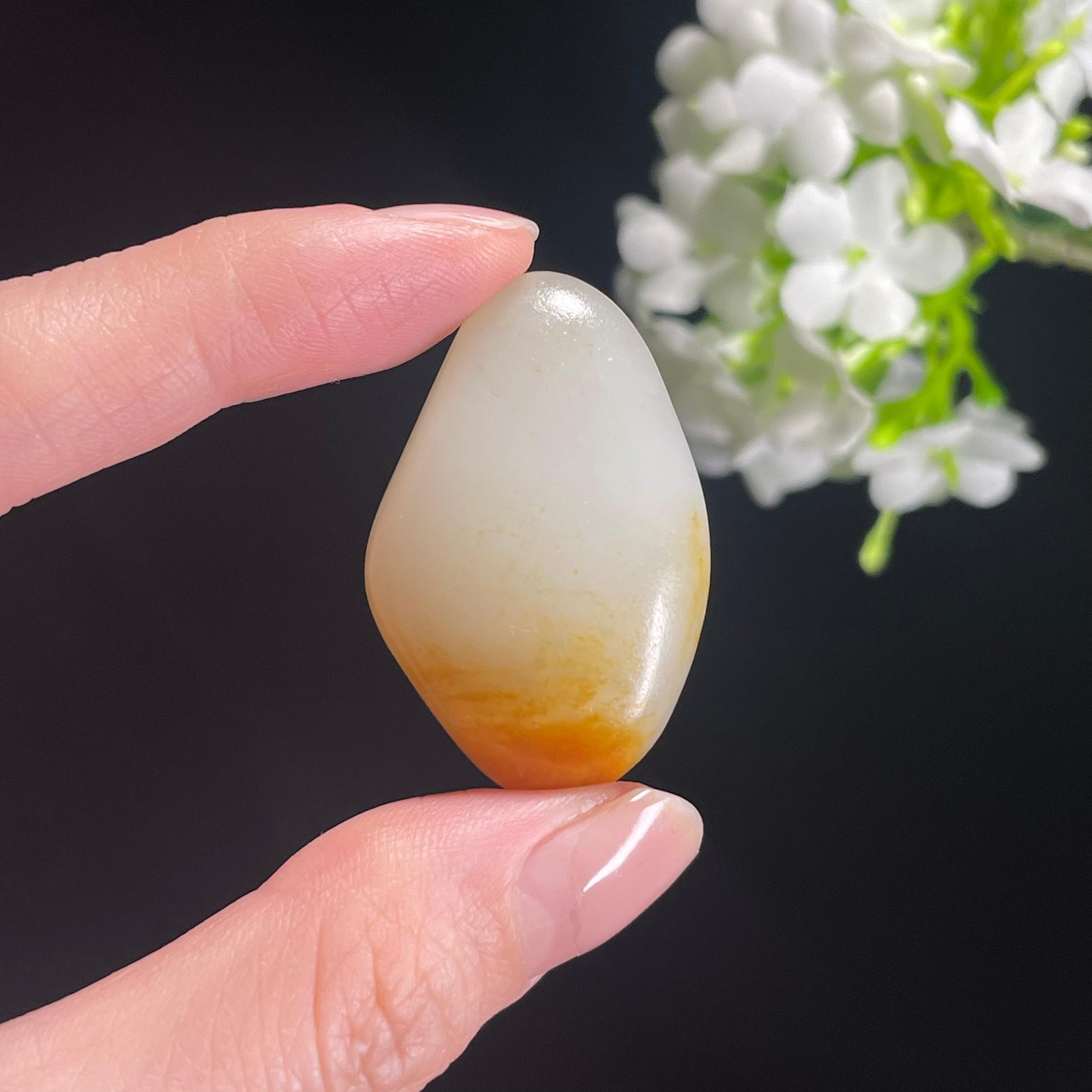 和田玉白玉聚红皮“秋江晚渡”籽料原石（yc311953）