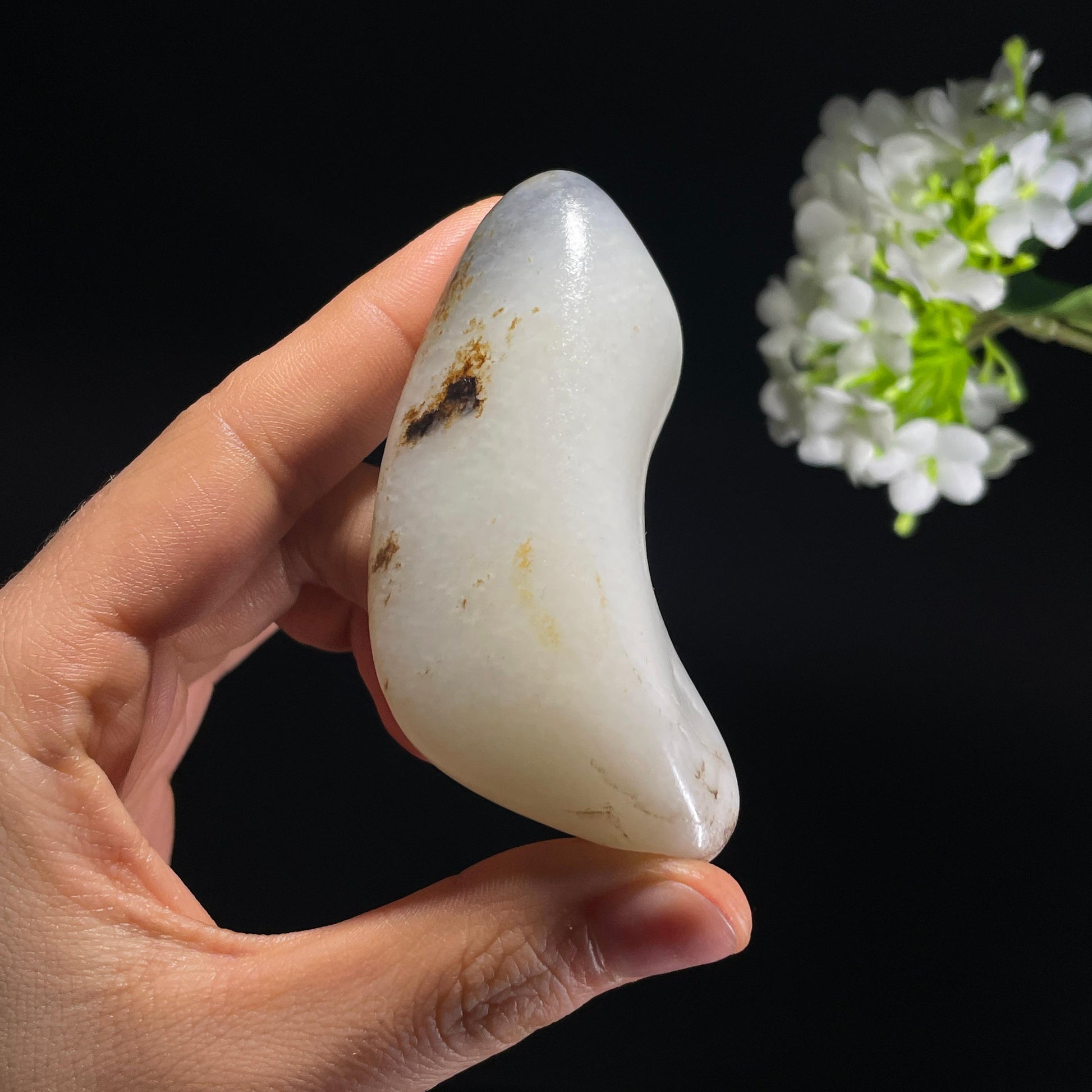 和田玉白玉带青花“孤云独去”秋梨皮籽料（yc324312）