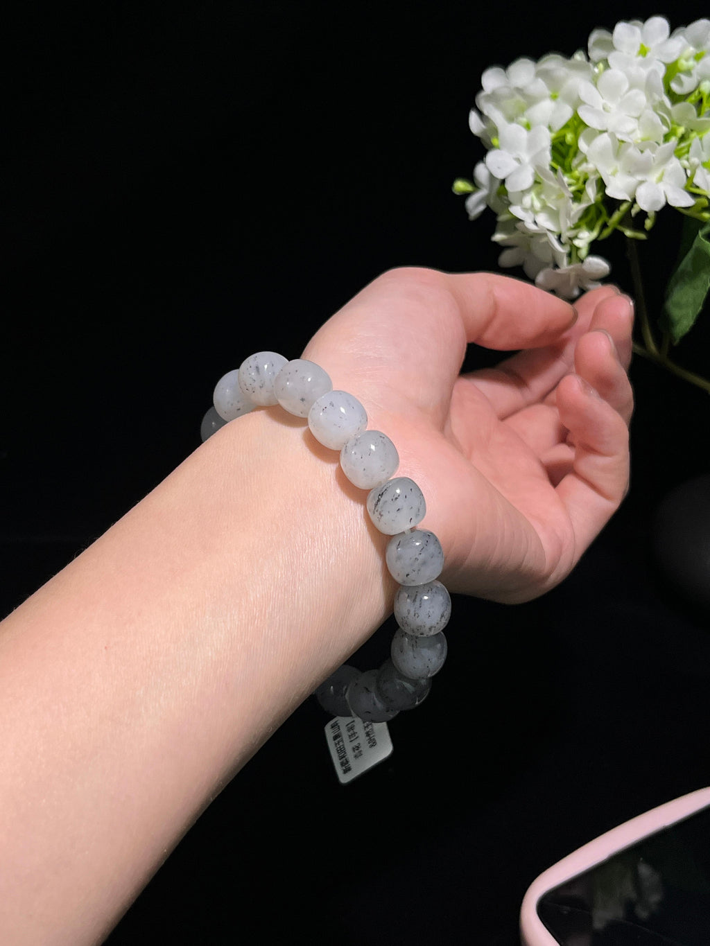 和田玉青花老型珠手串（卡10）（yc246357）