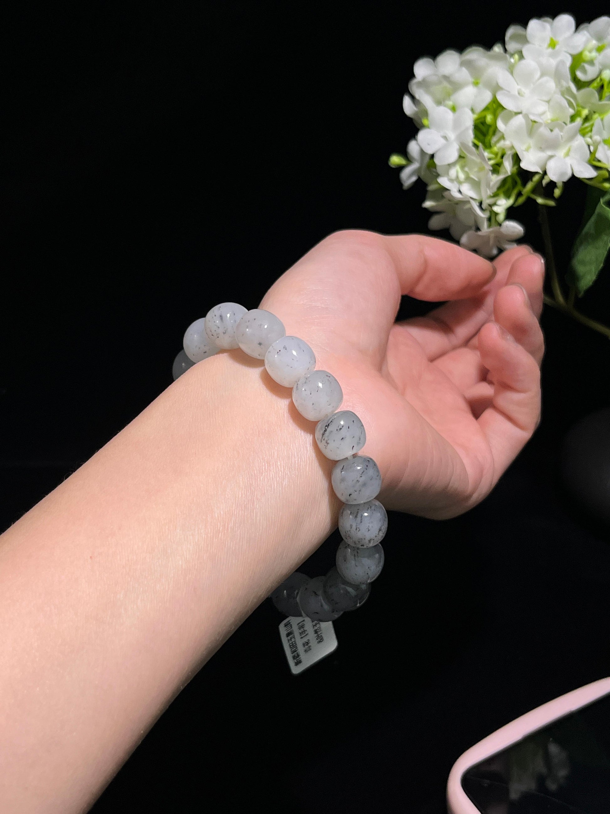 和田玉青花老型珠手串（卡10）（yc246357）