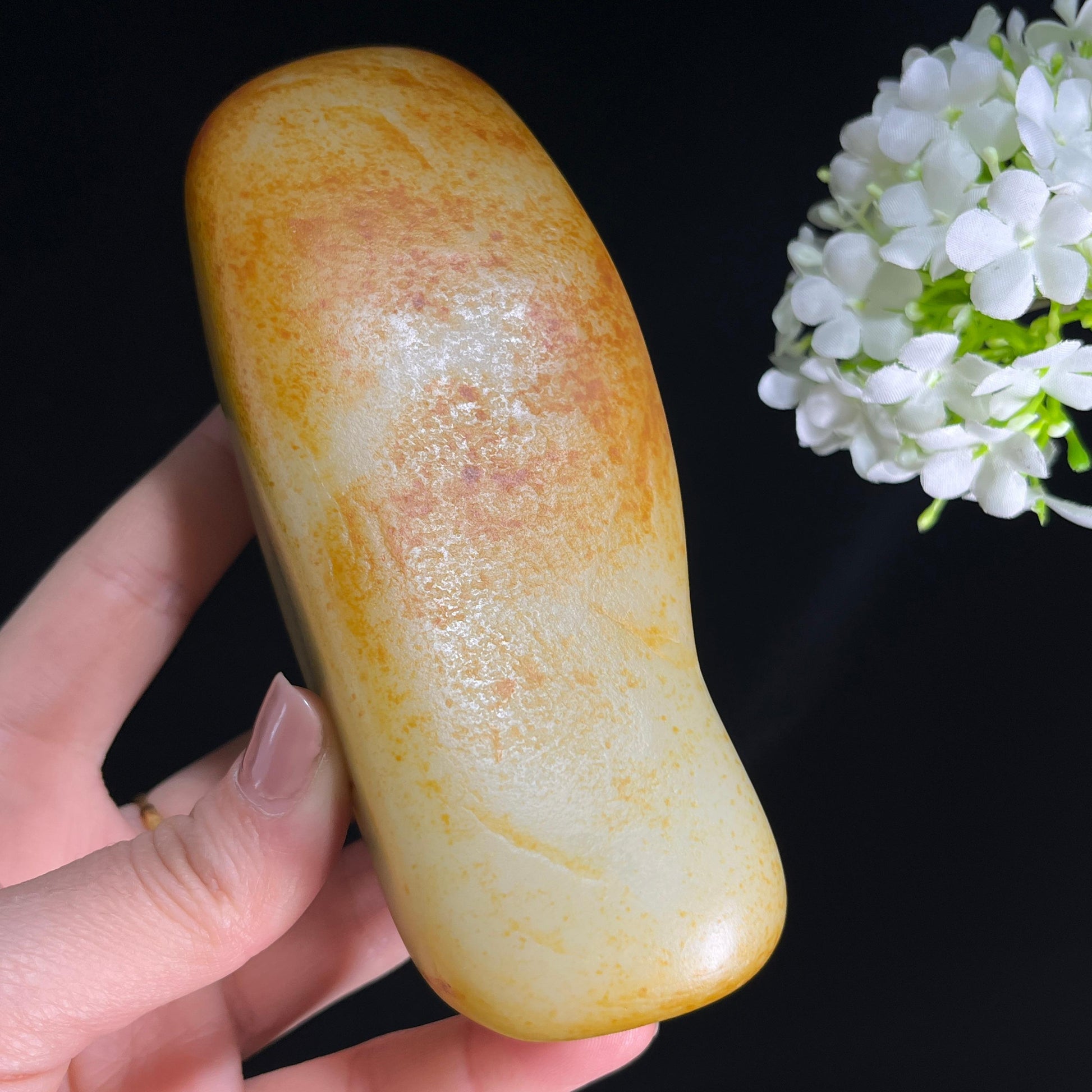 和田玉青白玉聚黄皮“秋云凝玉”籽料原石（yc286800）