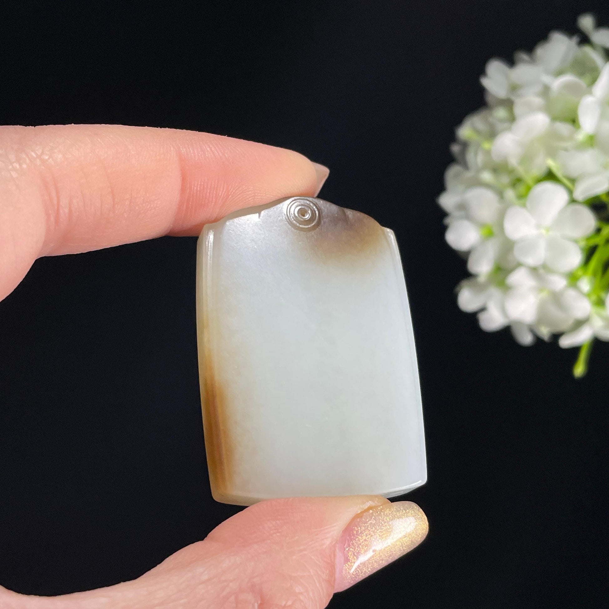 和田玉糖白玉平安无事牌（yc363577）
