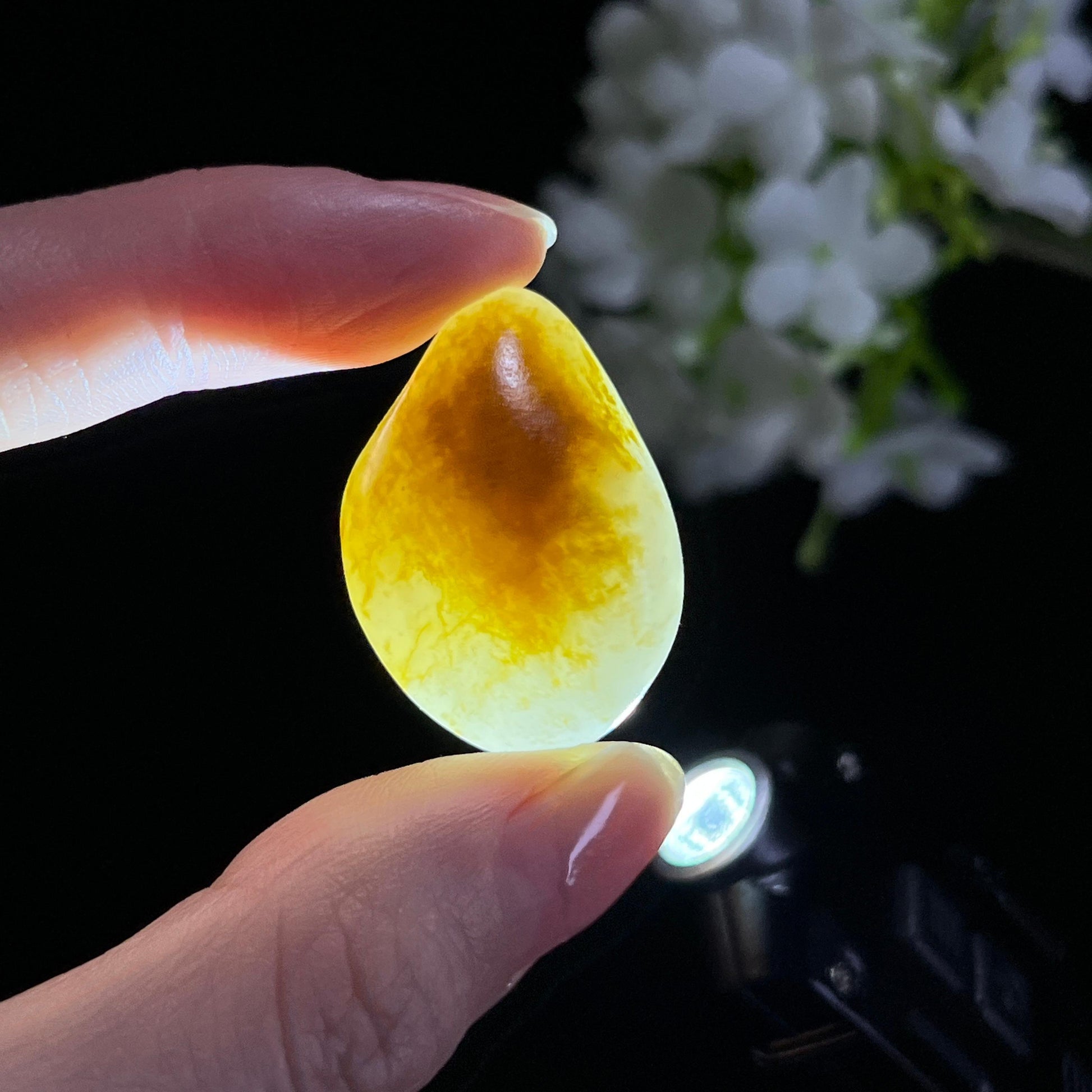 2026.1.9，和田玉一级白洒金秋梨皮“金云裹雪”籽料原石（yc308187）