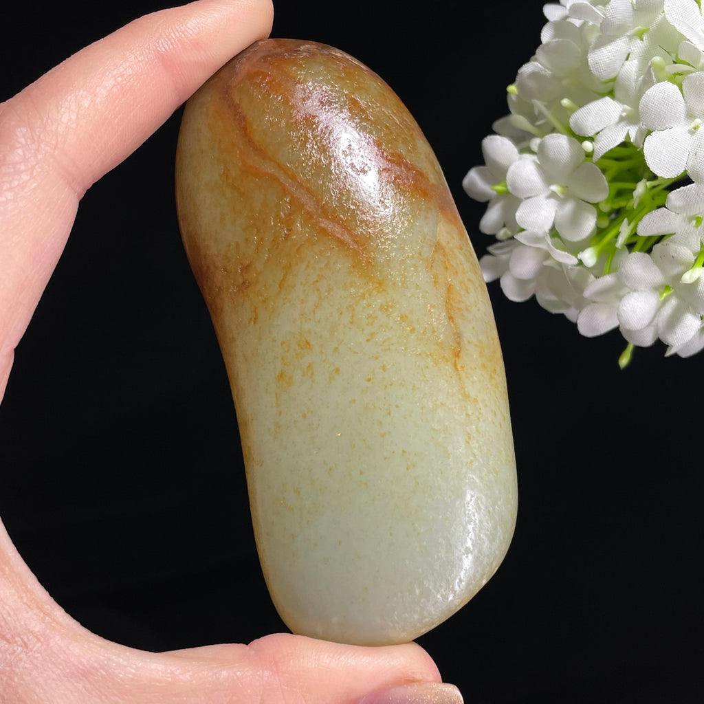 和田玉青白玉“金滩浮碧”洒金皮籽料（yc370139）