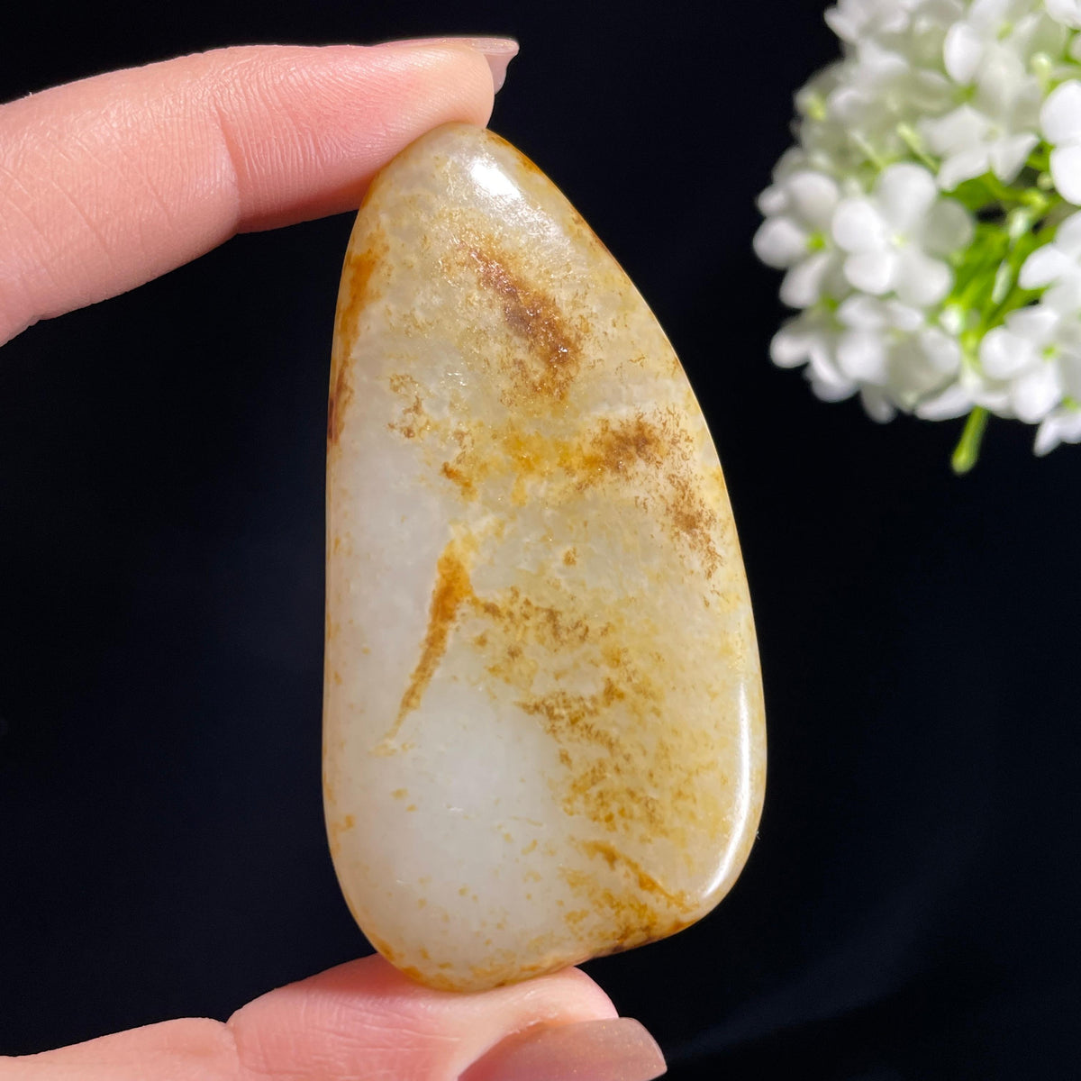 和田玉白玉“云沙漫雪”洒金秋梨皮籽料（yc368501）