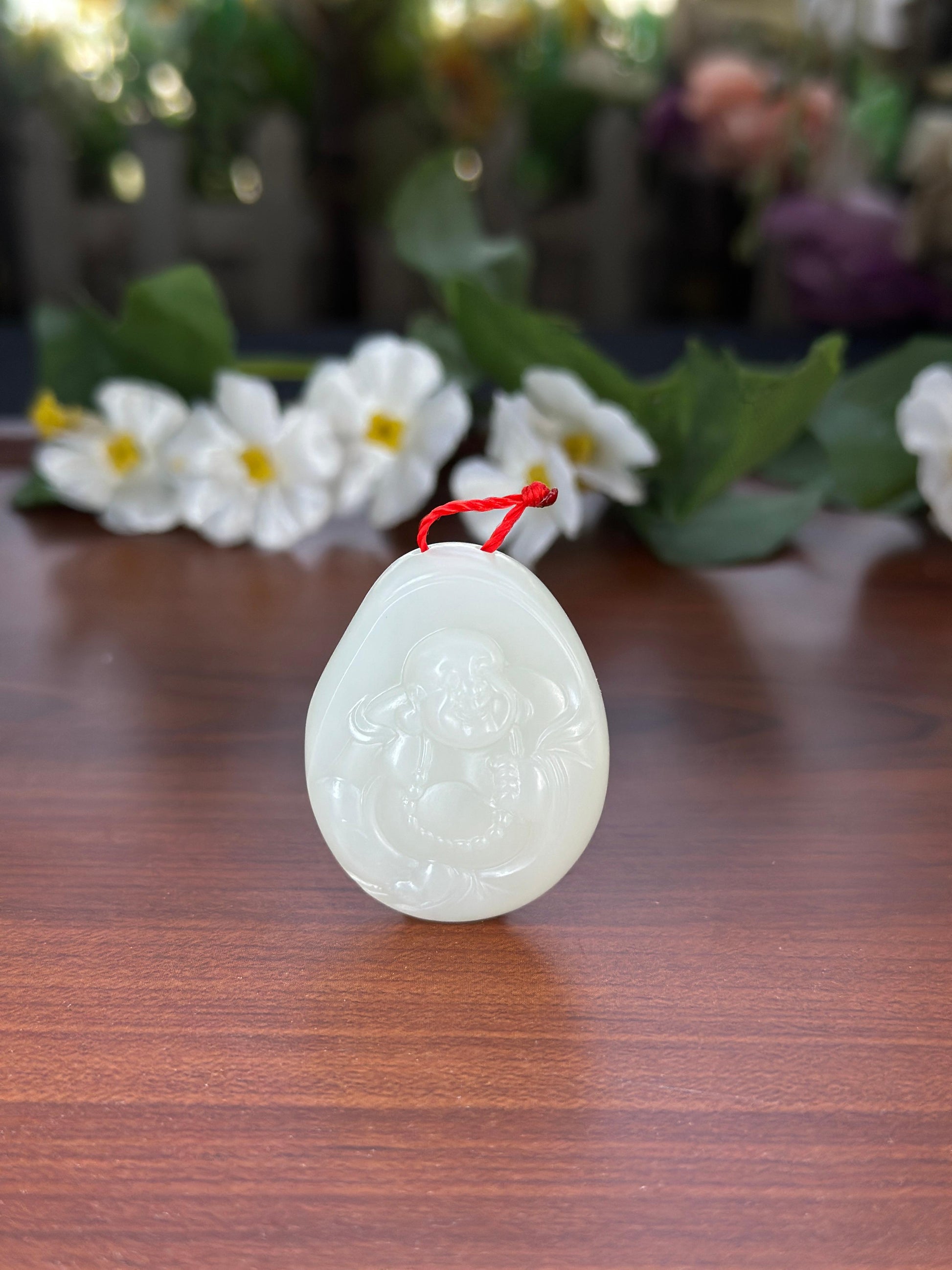 新疆和田玉籽料精品白玉弥勒佛挂件（yc710827）