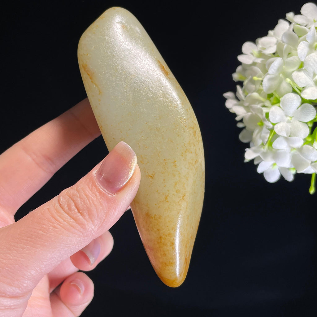新疆天然和田玉“金缕凝脂”洒金皮籽料（yc317434）