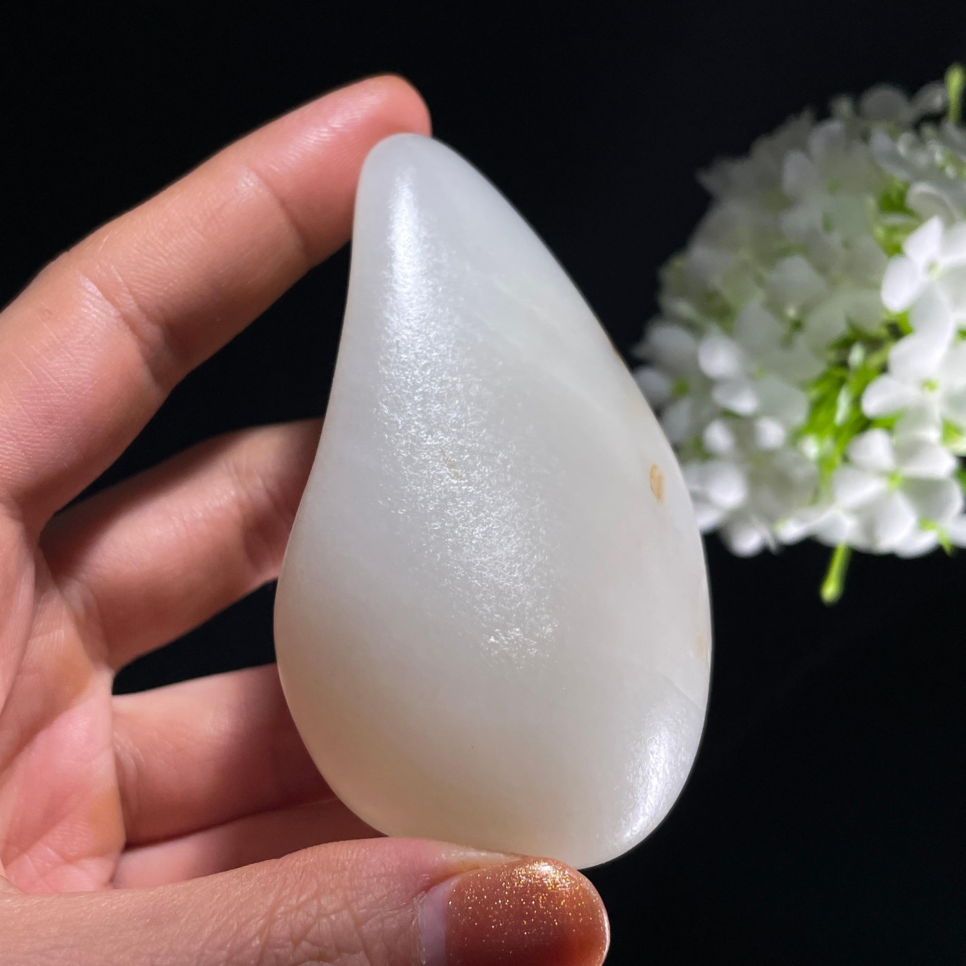 和田玉白玉“风起玉痕”淡洒金皮籽料（yc392633）