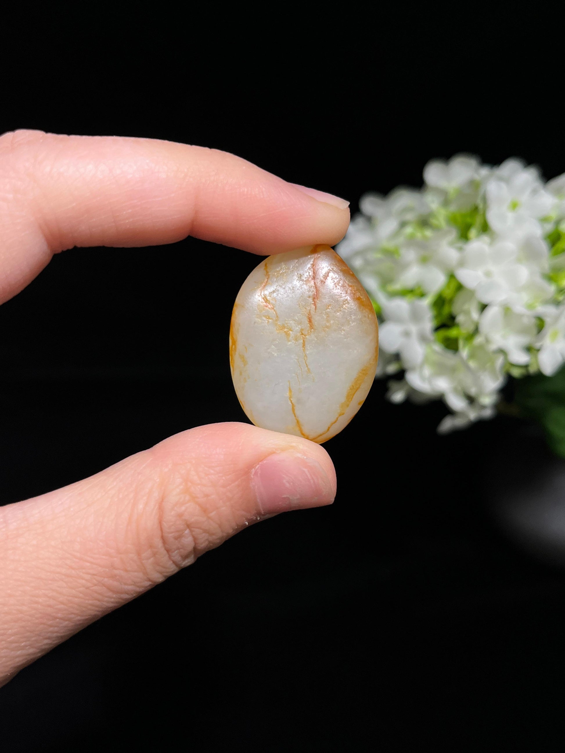 和田玉红皮（洒金皮）白肉籽料原石（yc249846）