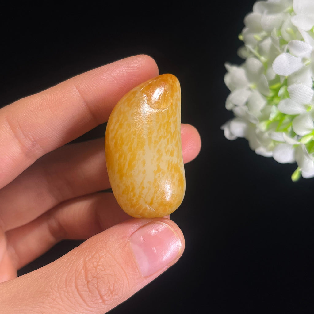 和田玉暖白种“金霖洒玉”通体洒金皮籽料（yc346402）