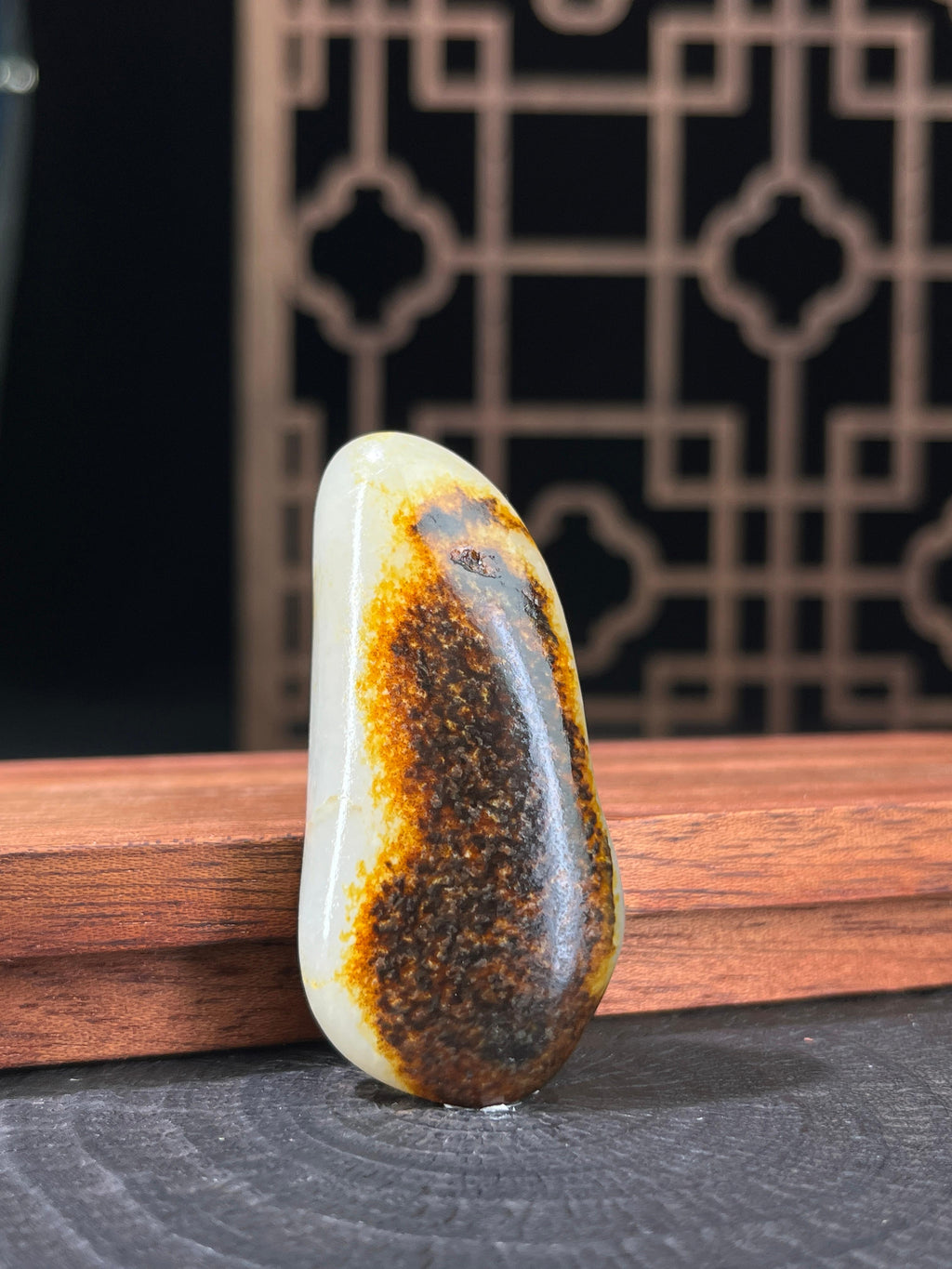 新疆和田玉白玉籽料原石秋梨皮挂件2（yc233964）