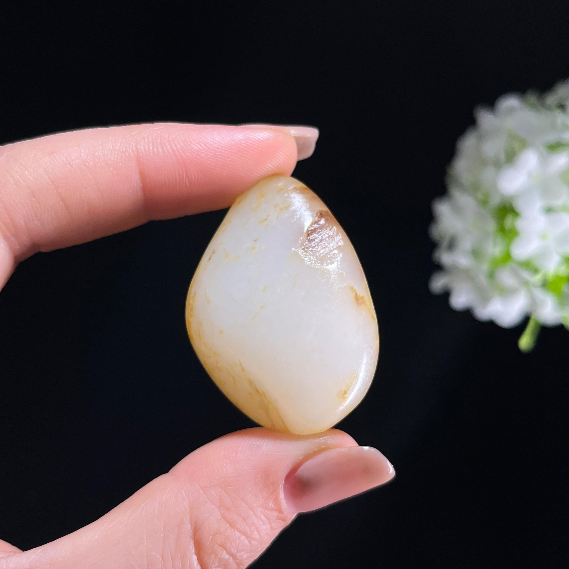 2026.4.9广告流，和田玉白玉“野径留晖”洒金皮籽料（yc382829）