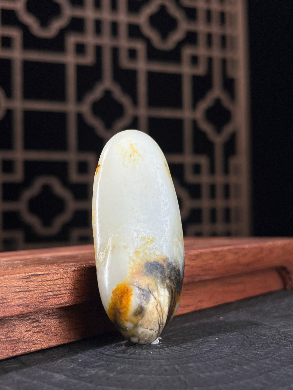 新疆和田玉白玉籽料原石秋梨皮挂件2（yc233964）