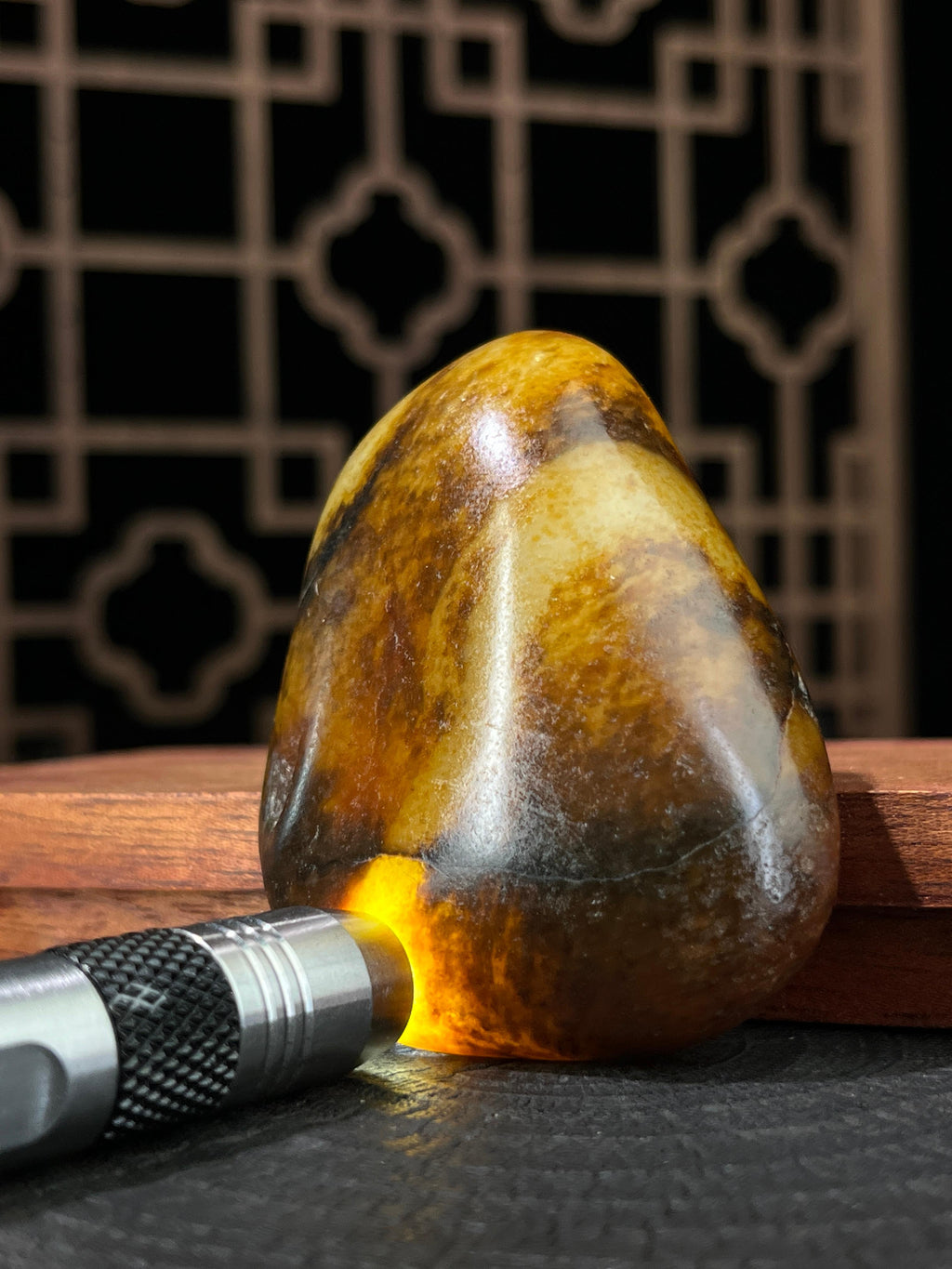 新疆和田玉白玉籽料原石秋梨皮挂件（yc233941）