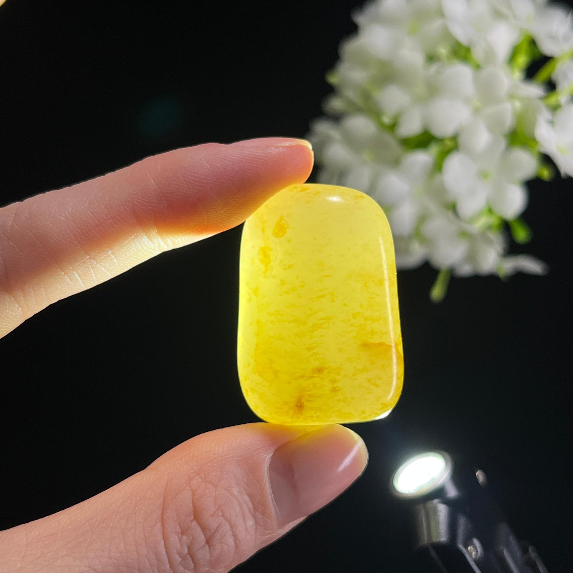 和田玉青白玉洒金皮“玉粟凝金”籽料原石（yc302882）