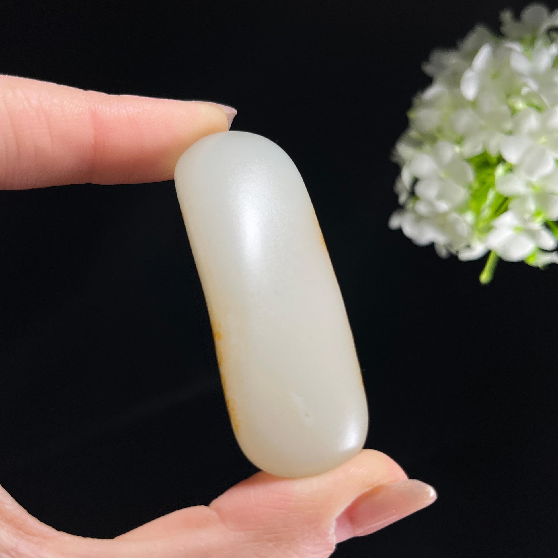 和田玉白玉洒红皮“星雨点玉”双面皮籽料（yc358547）