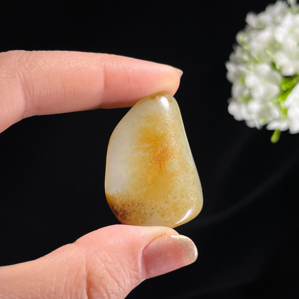 和田玉洒金秋梨皮籽料原石（yc297981）