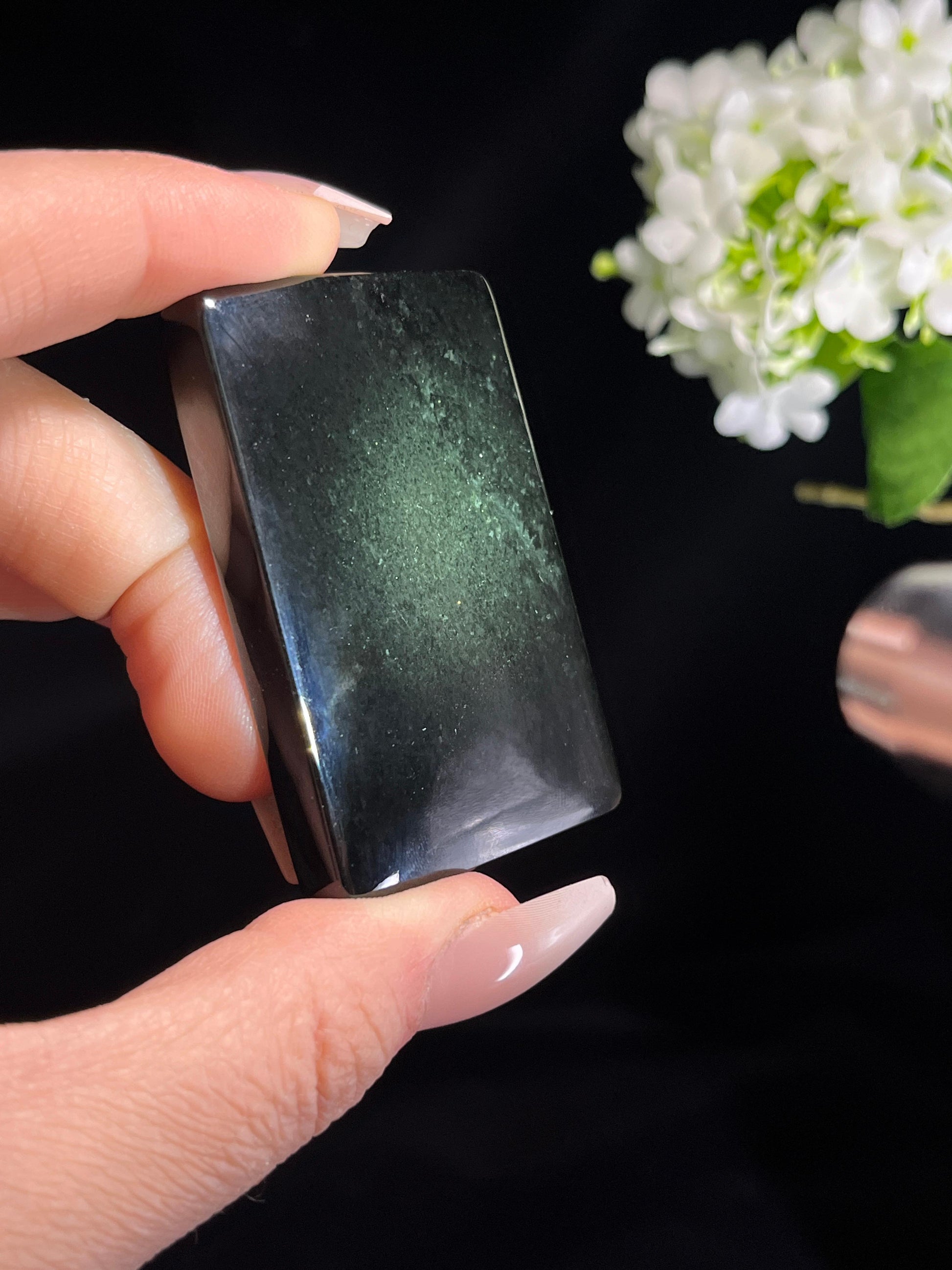 新疆天然和田玉塔青料平安无事牌3（yc260276）