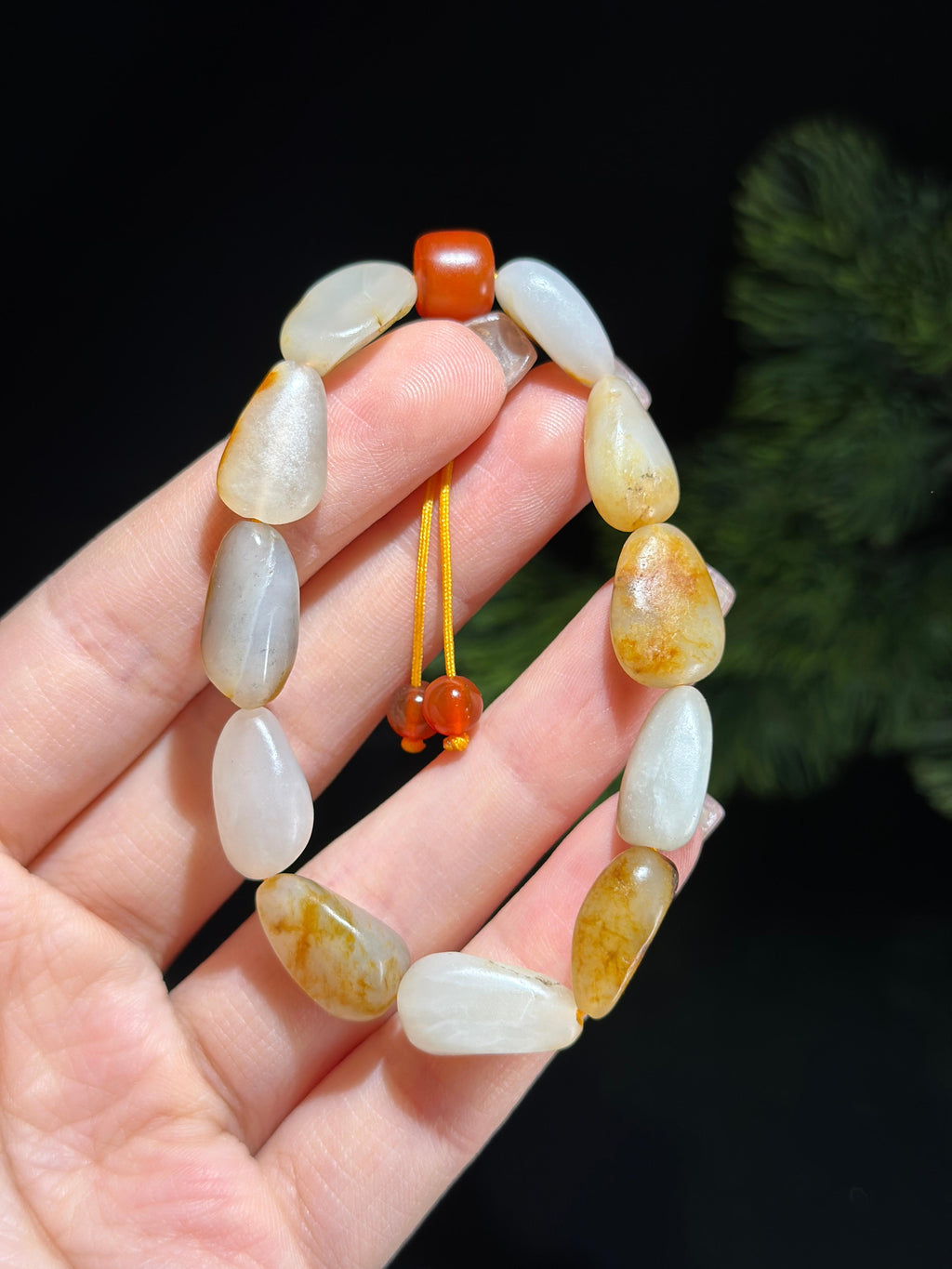 新疆和田玉红皮洒金皮原籽手串（11颗）（yc506356）