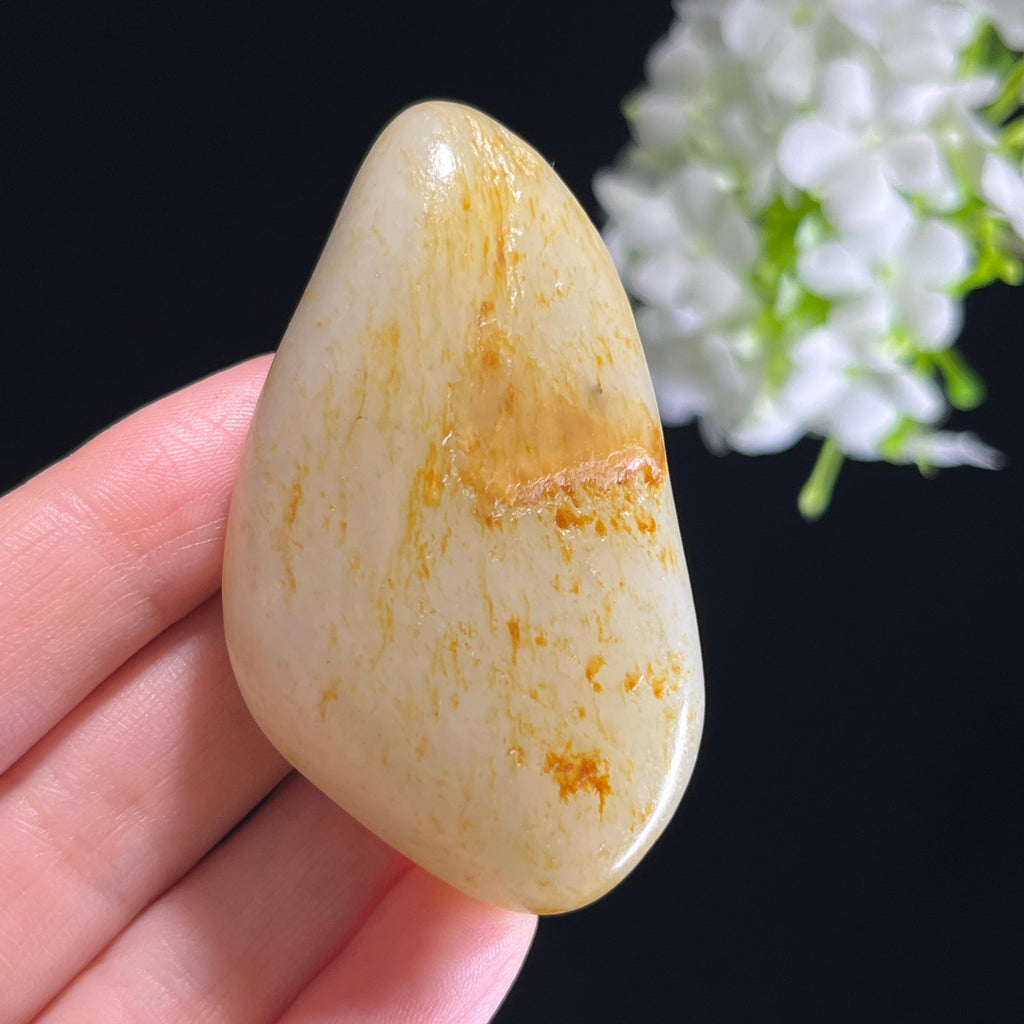 和田玉白玉“残阳锦鳞”洒金皮洒红皮籽料（yc351290）