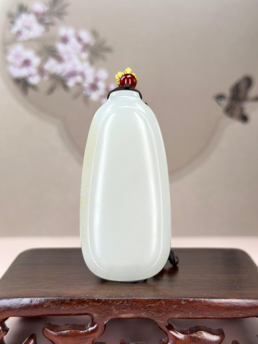 珍品新疆和田玉洒金皮白玉籽料无事牌（yc765813）