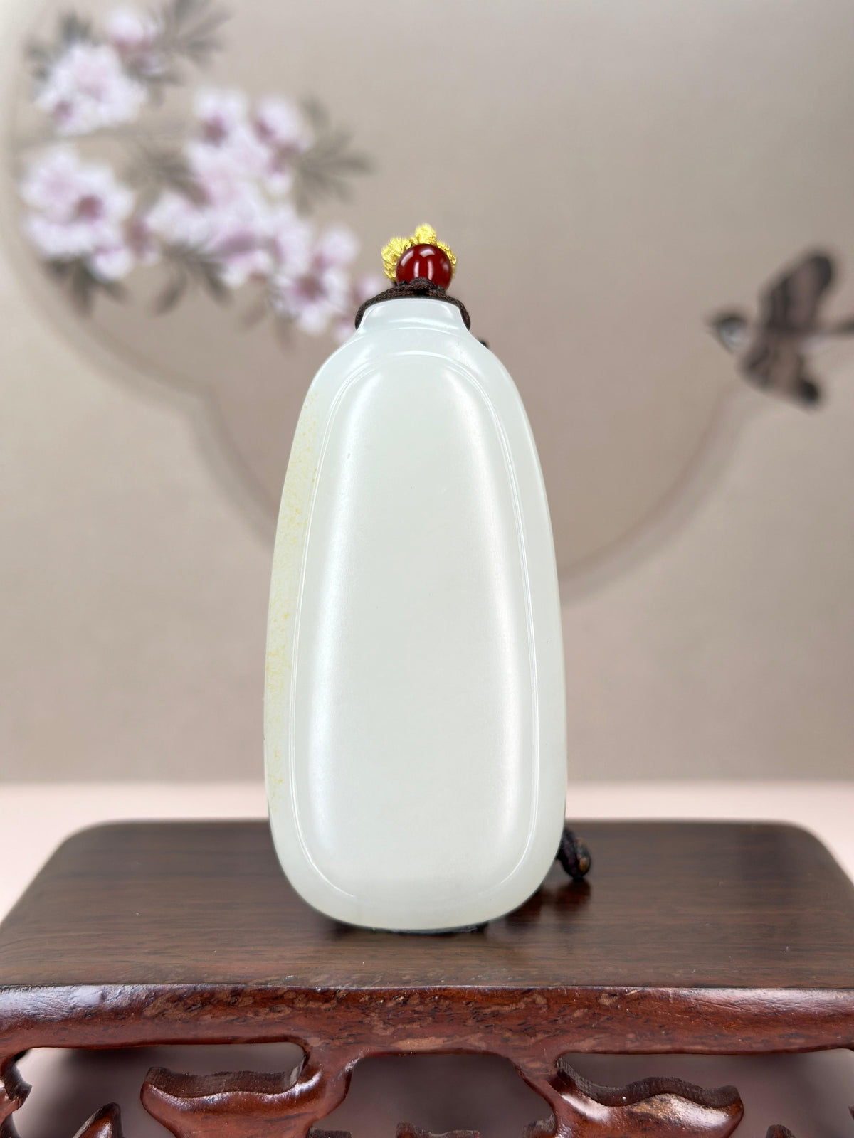 珍品新疆和田玉洒金皮白玉籽料无事牌（yc765813）