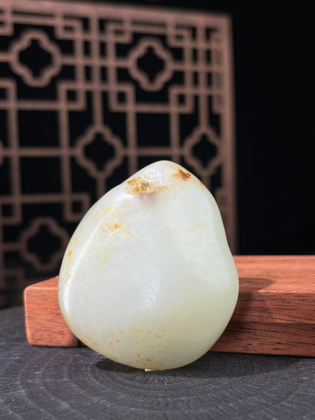 新疆和田玉白玉籽料原石洒金皮挂件1（yc233749）