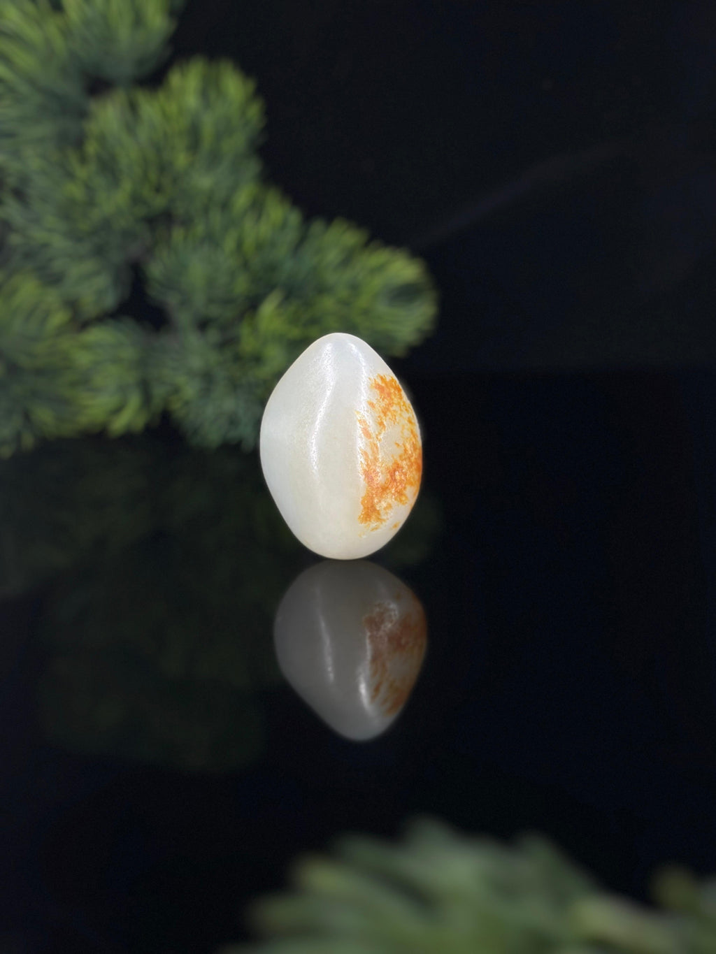 新疆和田玉白玉洒红皮挂件籽（yc472139）